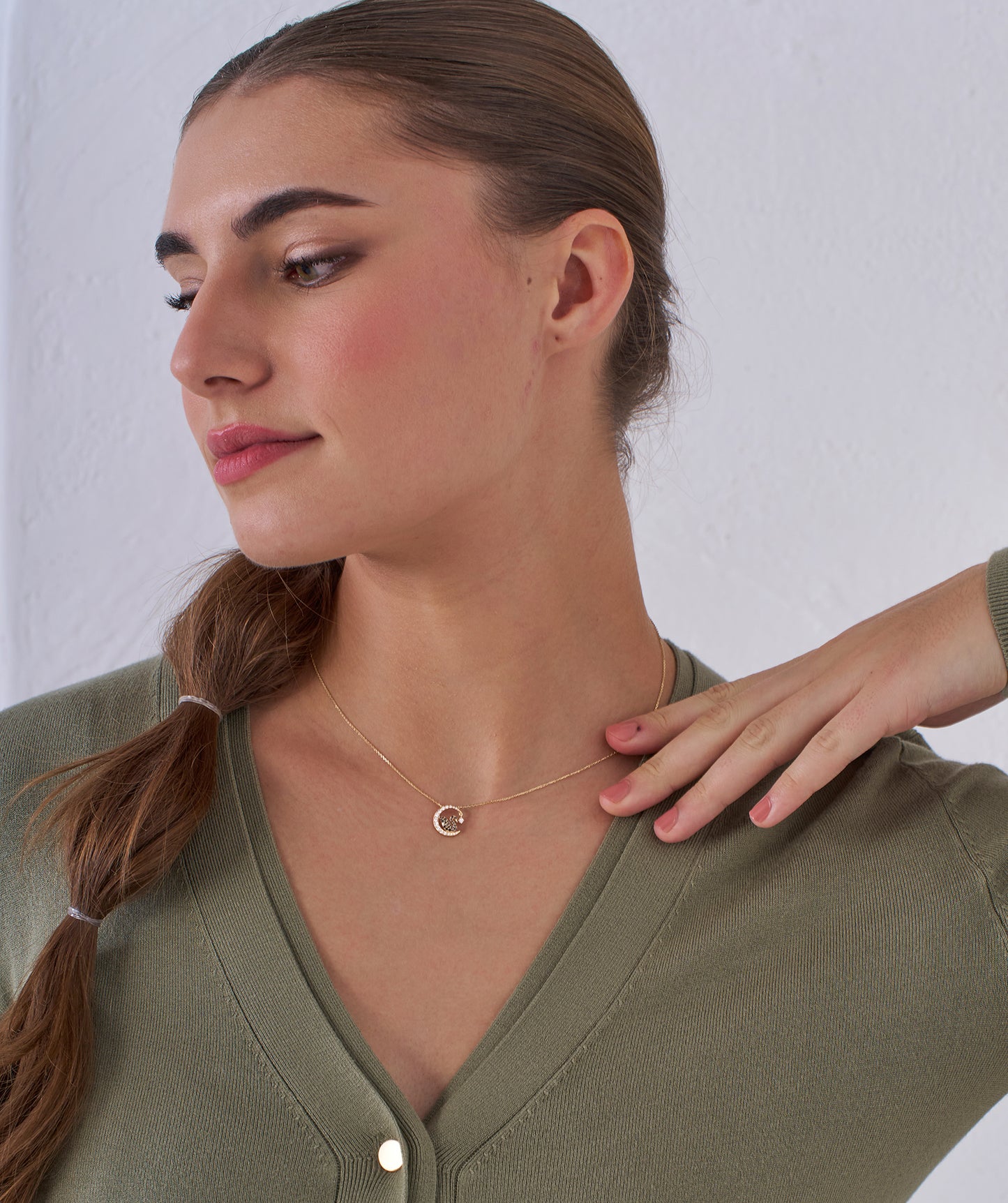 Elegant Swan Crescent Pendant