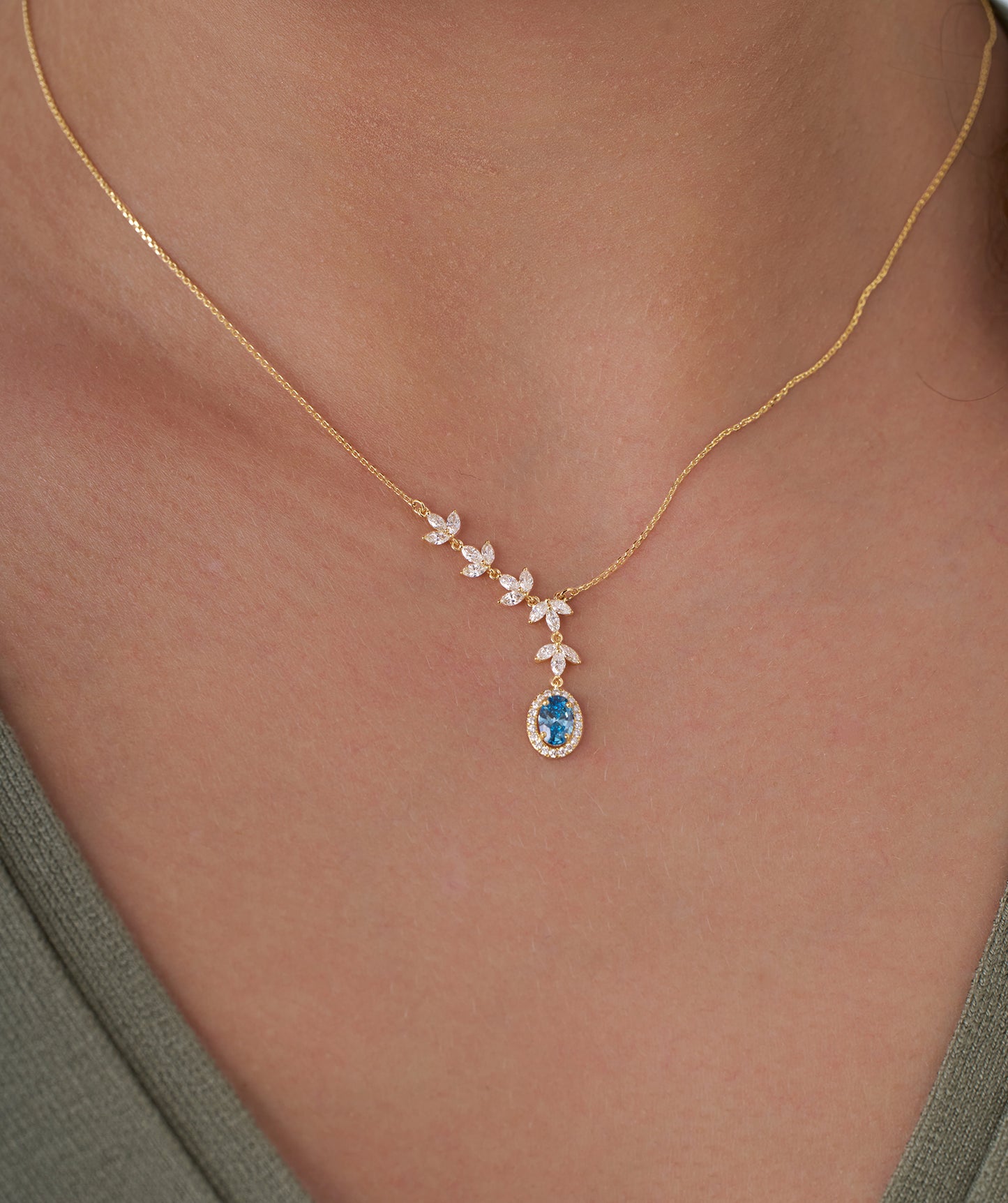 Luxury 14K Gold Leaf Drop Necklace