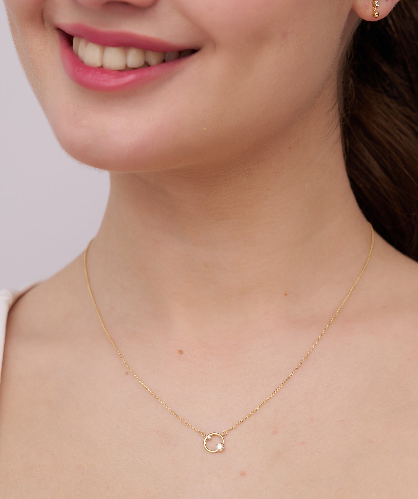 Modern Open Circle Necklace