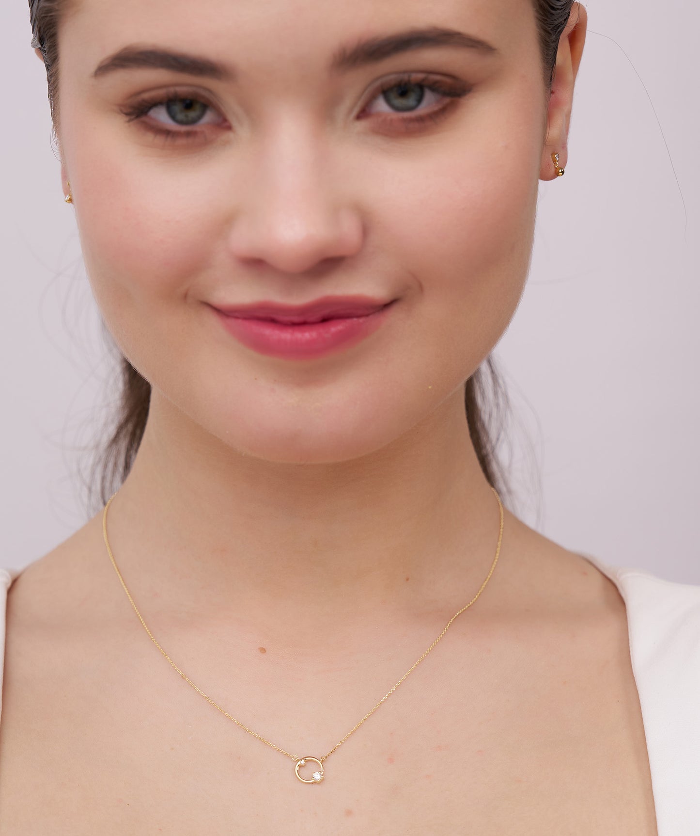 Modern Open Circle Necklace