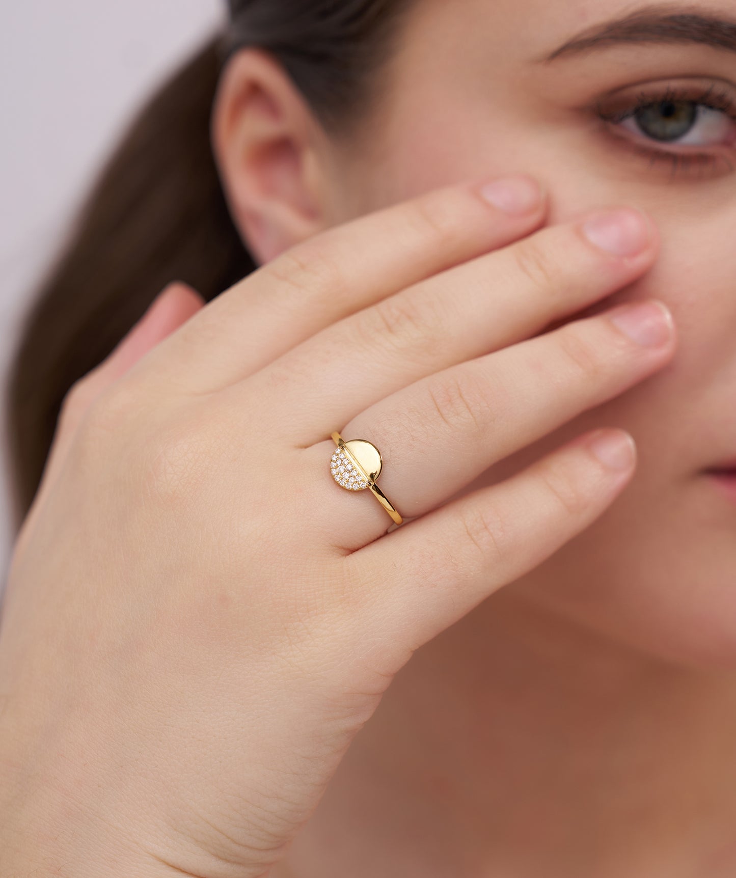 14K Gold Diamond Pavé Ring