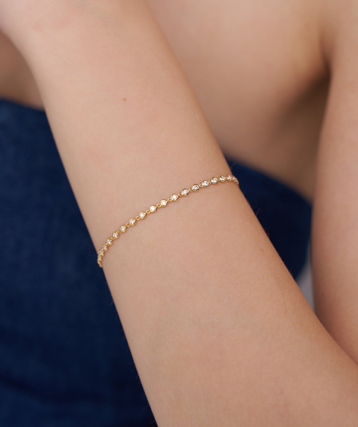Gold Bezel Tennis Bracelet