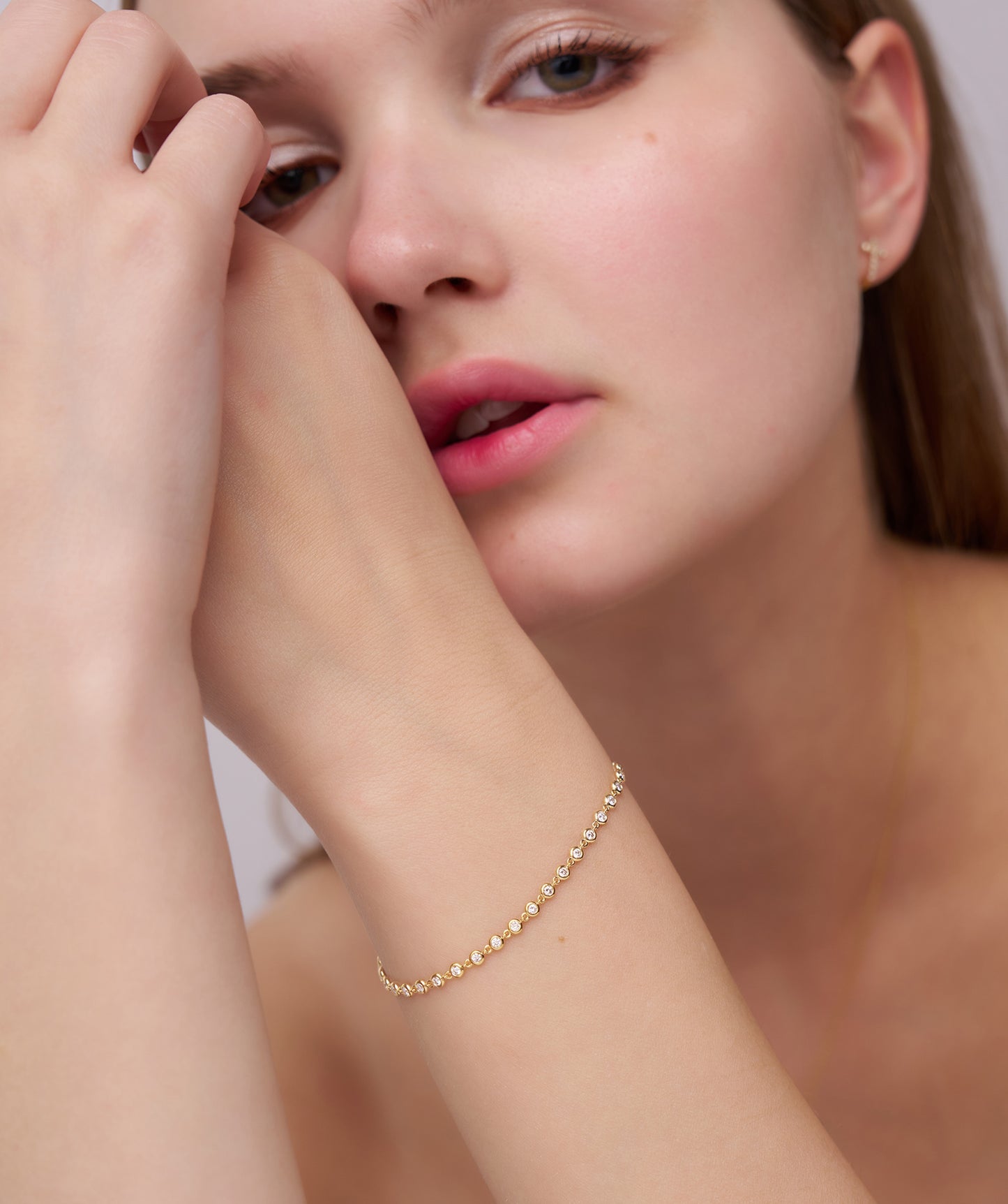 Gold Bezel Tennis Bracelet