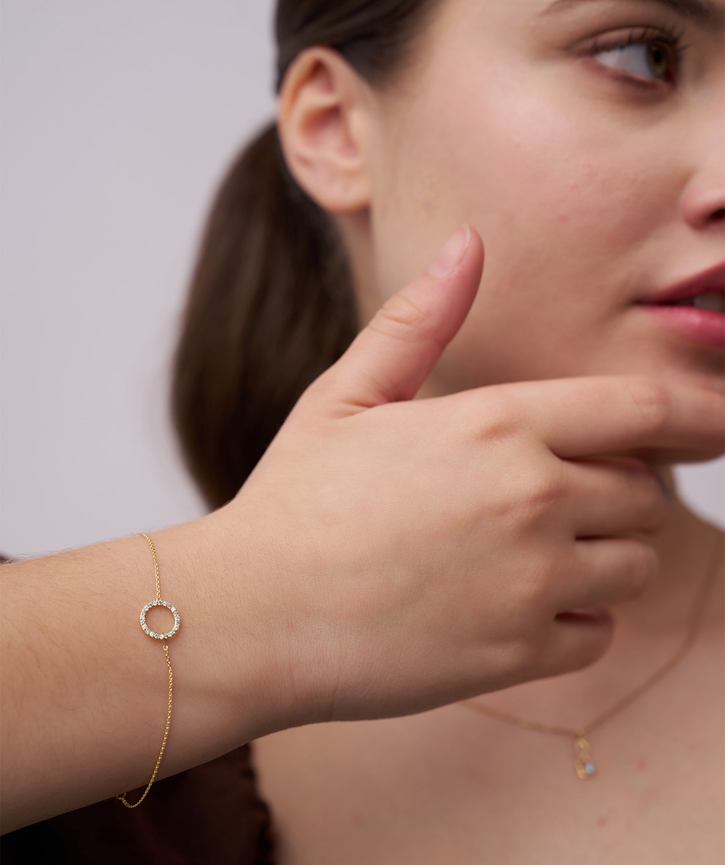 14K Gold Eternity Circle Bracelet