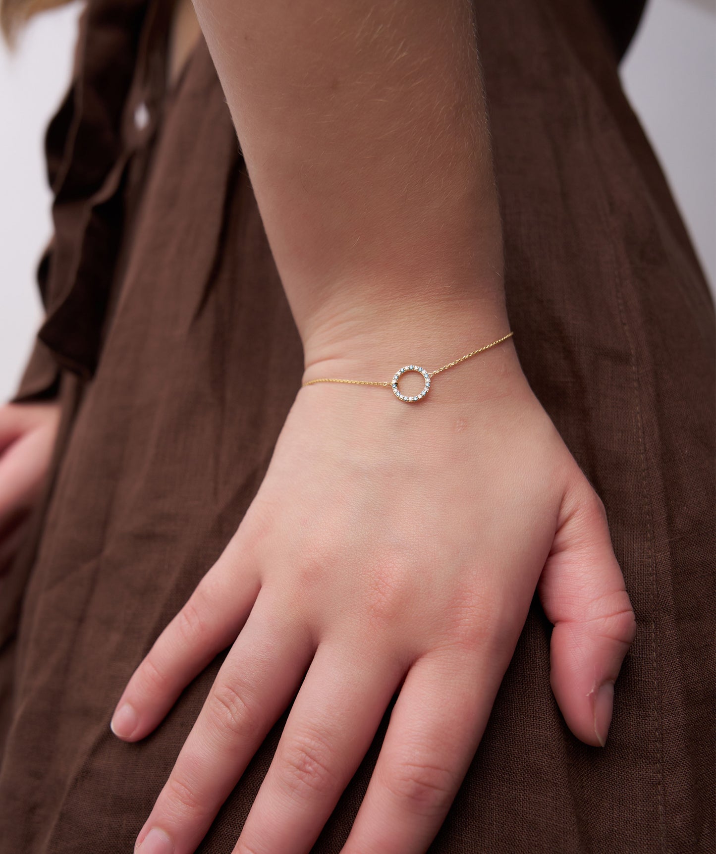 14K Gold Eternity Circle Bracelet