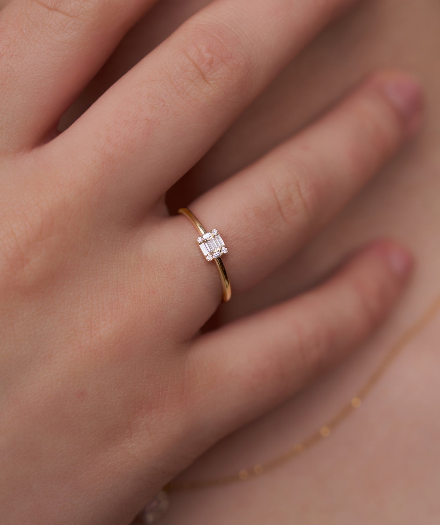 14K Gold Baguette Diamond Ring