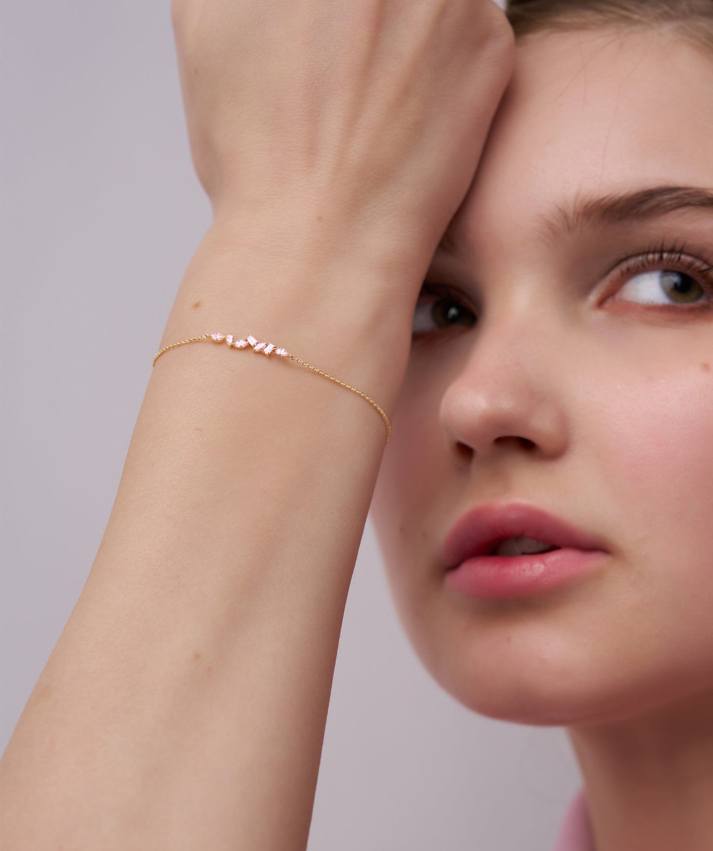14K Gold Pink Diamond Bracelet