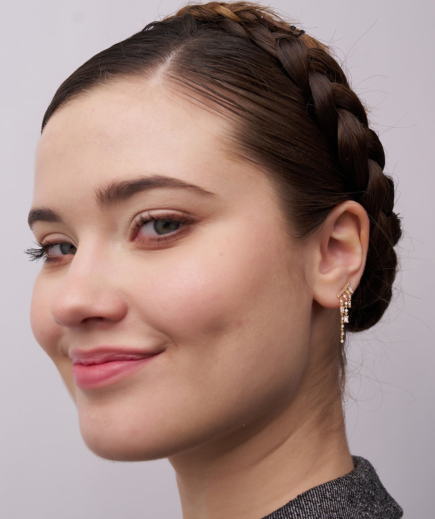 Geometric Diamond Dangle Earrings