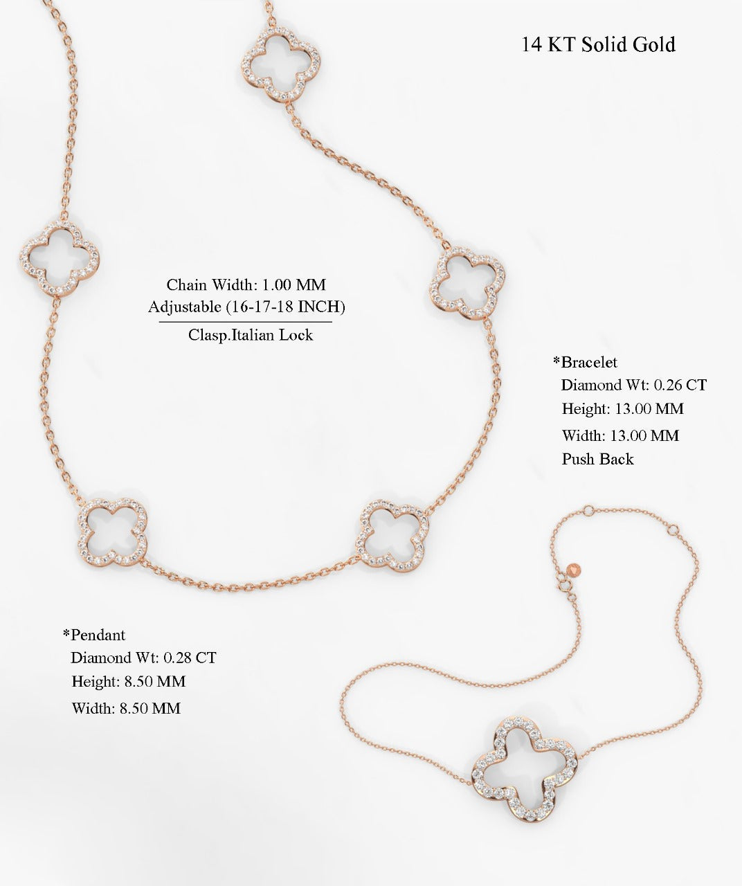 Diamond Quatrefoil Jewelry Set