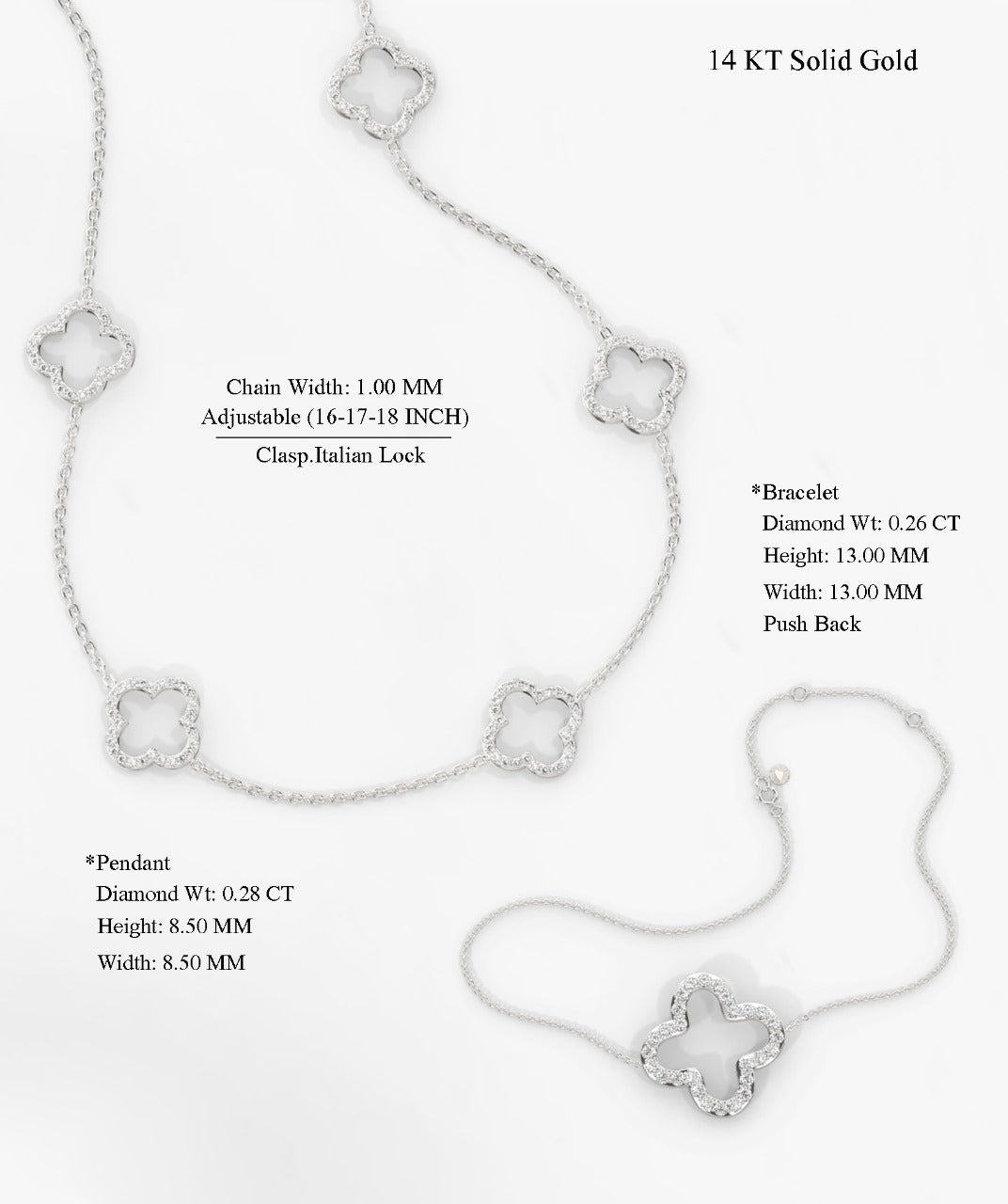Diamond Quatrefoil Jewelry Set
