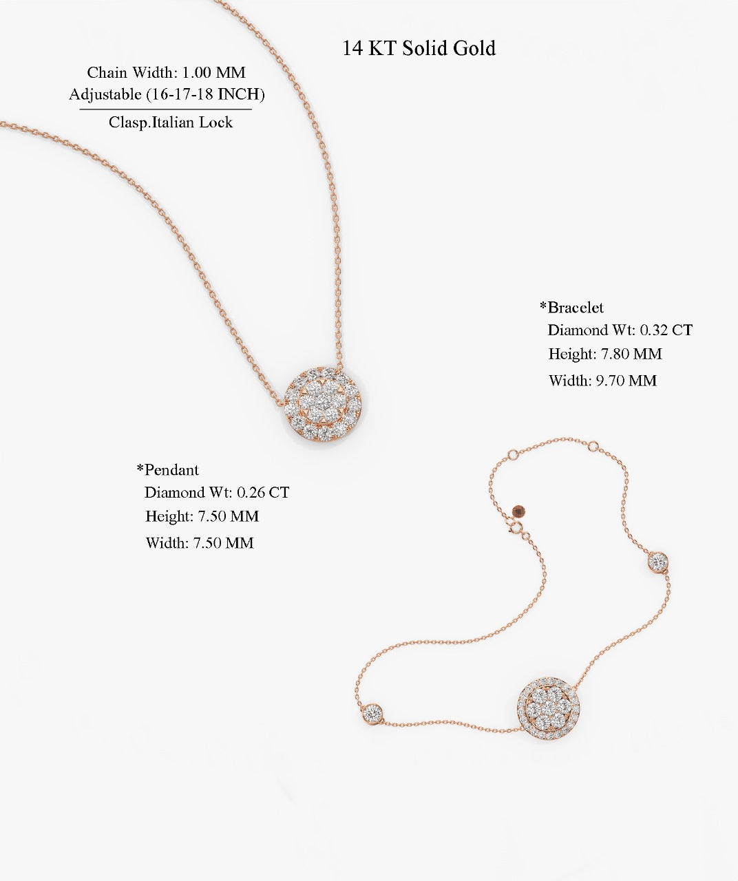 Diamond Cluster Jewelry Set