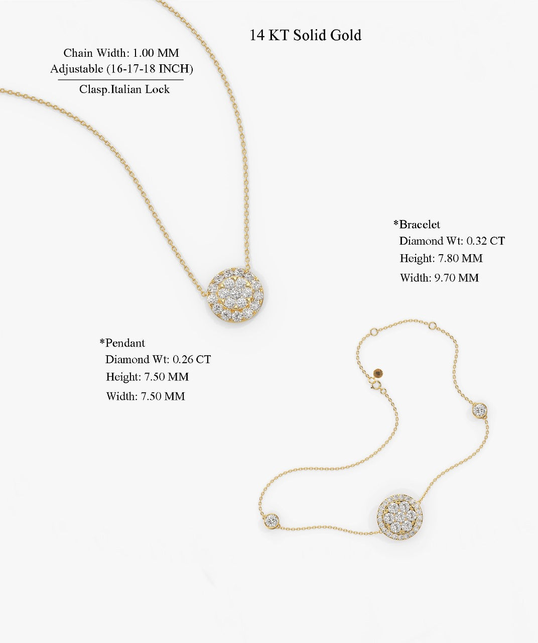 Diamond Cluster Jewelry Set
