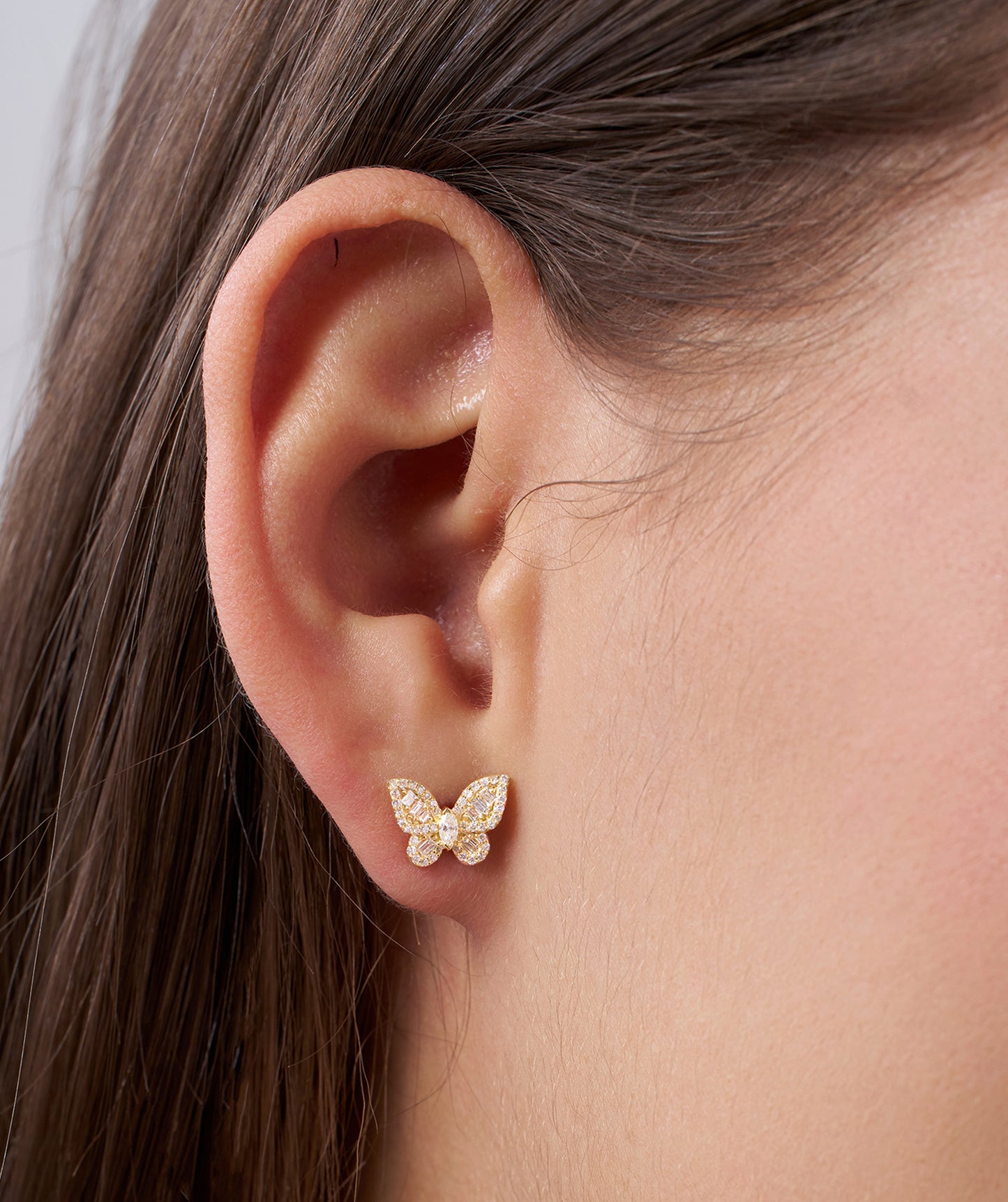 Sunlit Butterfly Diamond Studs