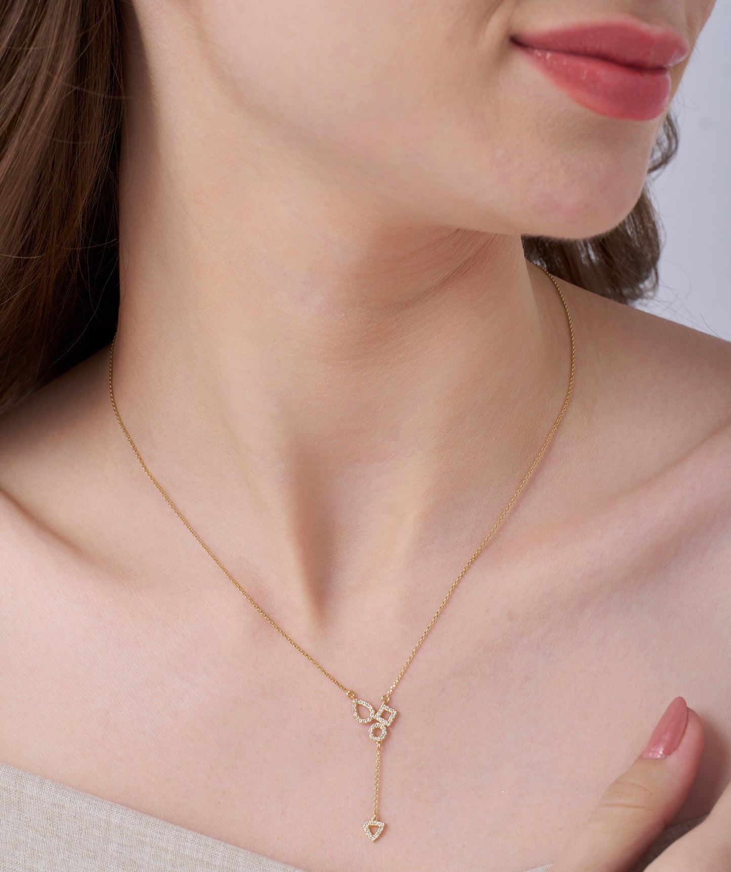 14K Gold Geometric Diamond Jewelry Set