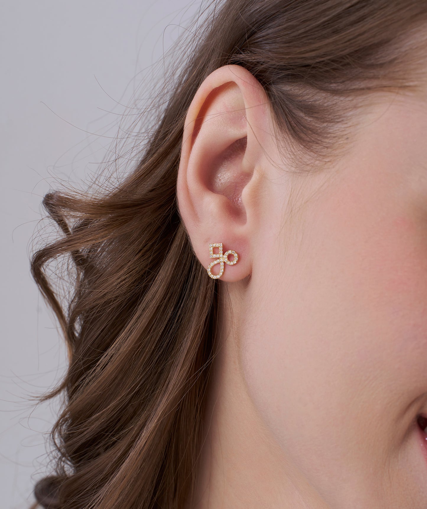 14K Gold Geometric Diamond Jewelry Set
