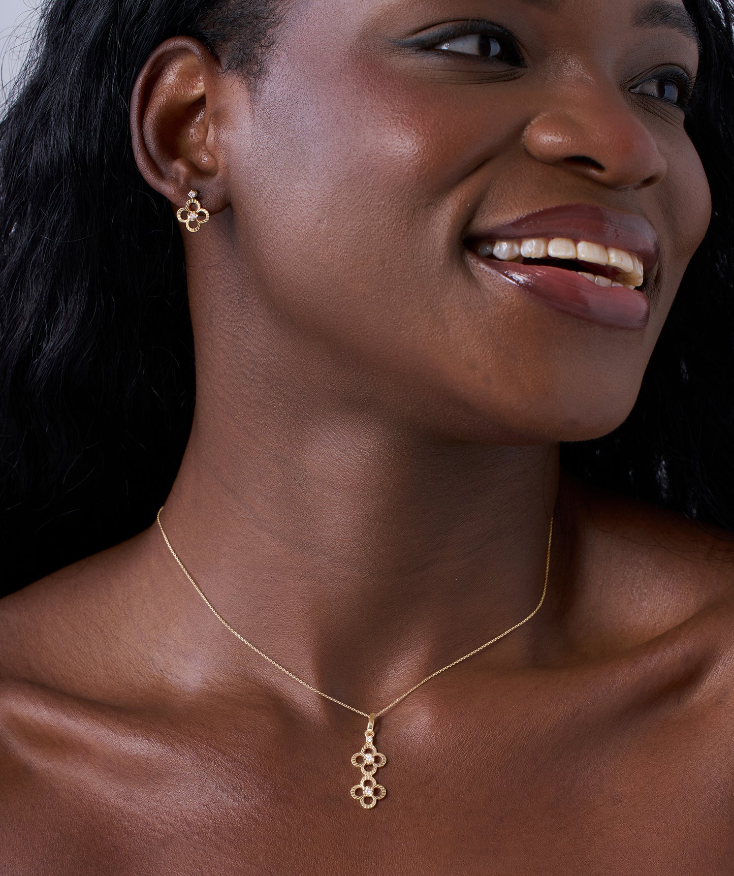 Floral Cascade Gold Necklace