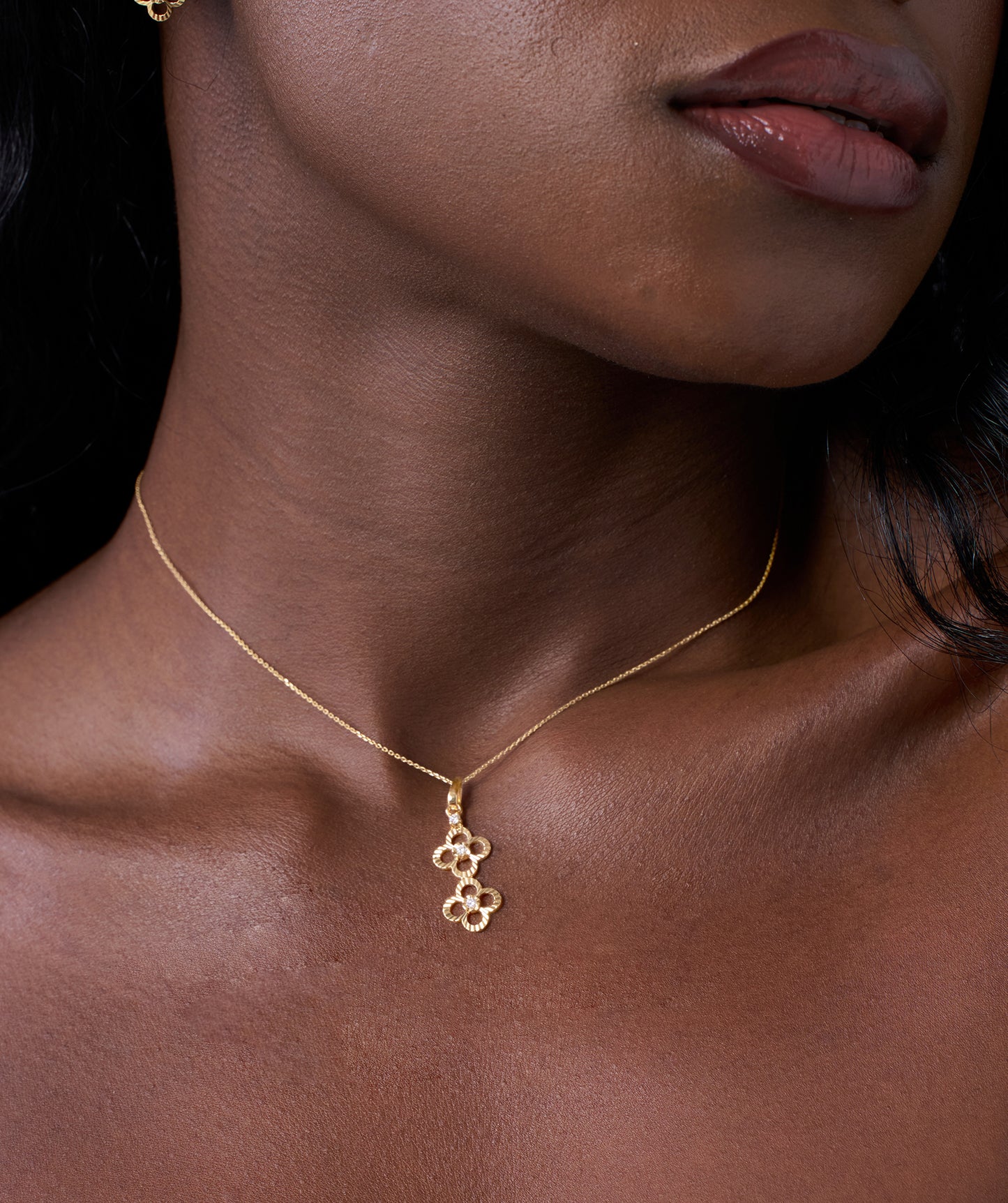 Floral Cascade Gold Necklace