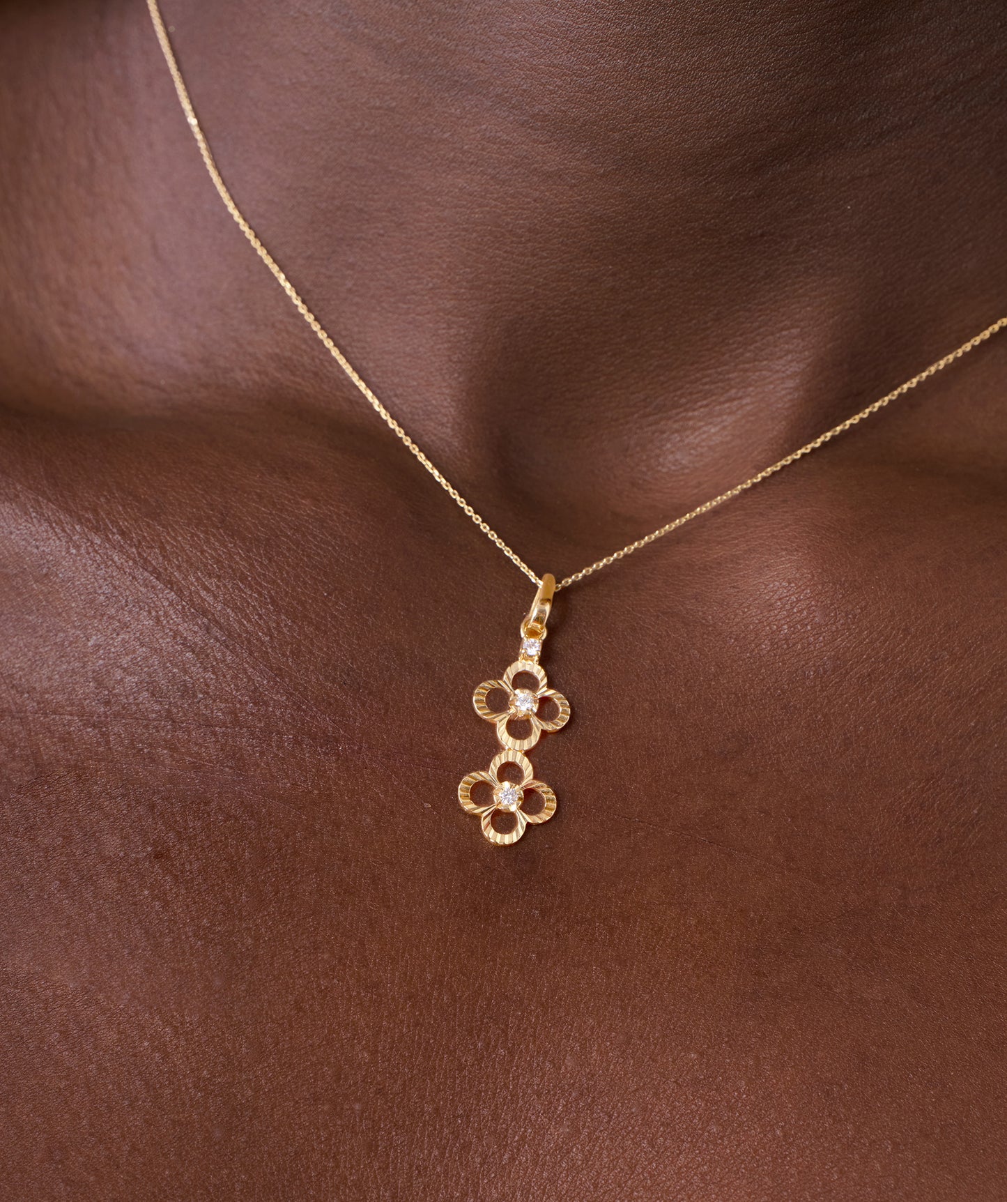 Floral Cascade Gold Necklace