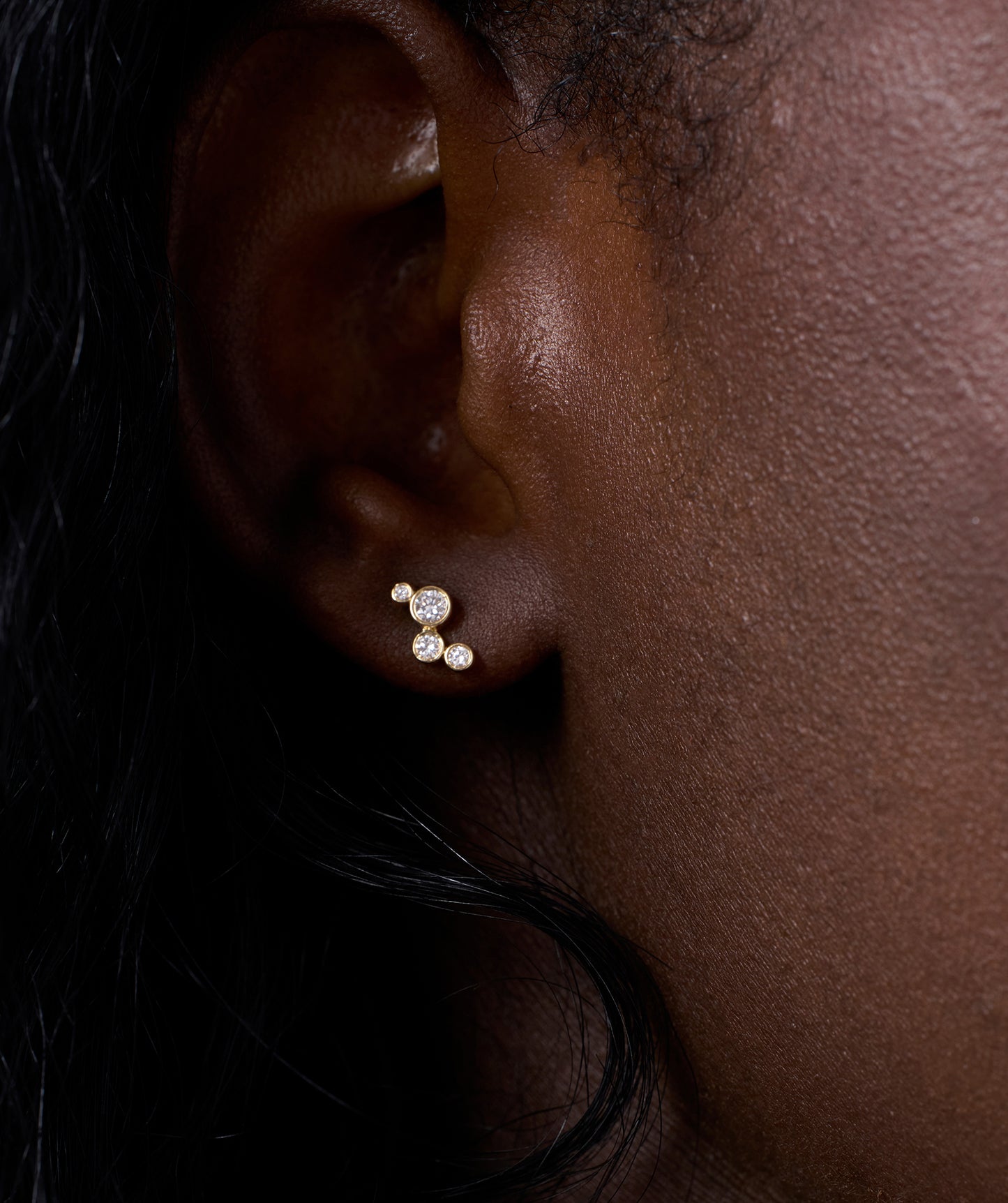 Cascading 14K Gold Diamond Earrings