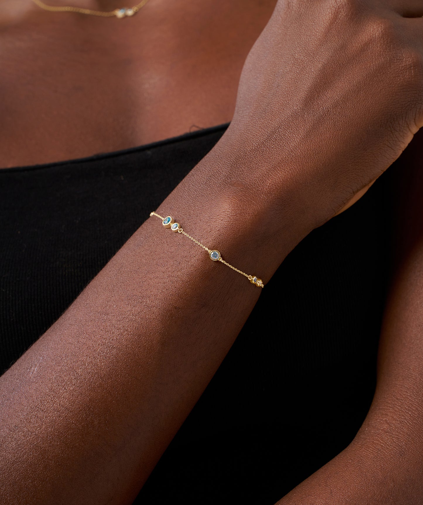 Elegant Bezel Natural Diamond Bracelet