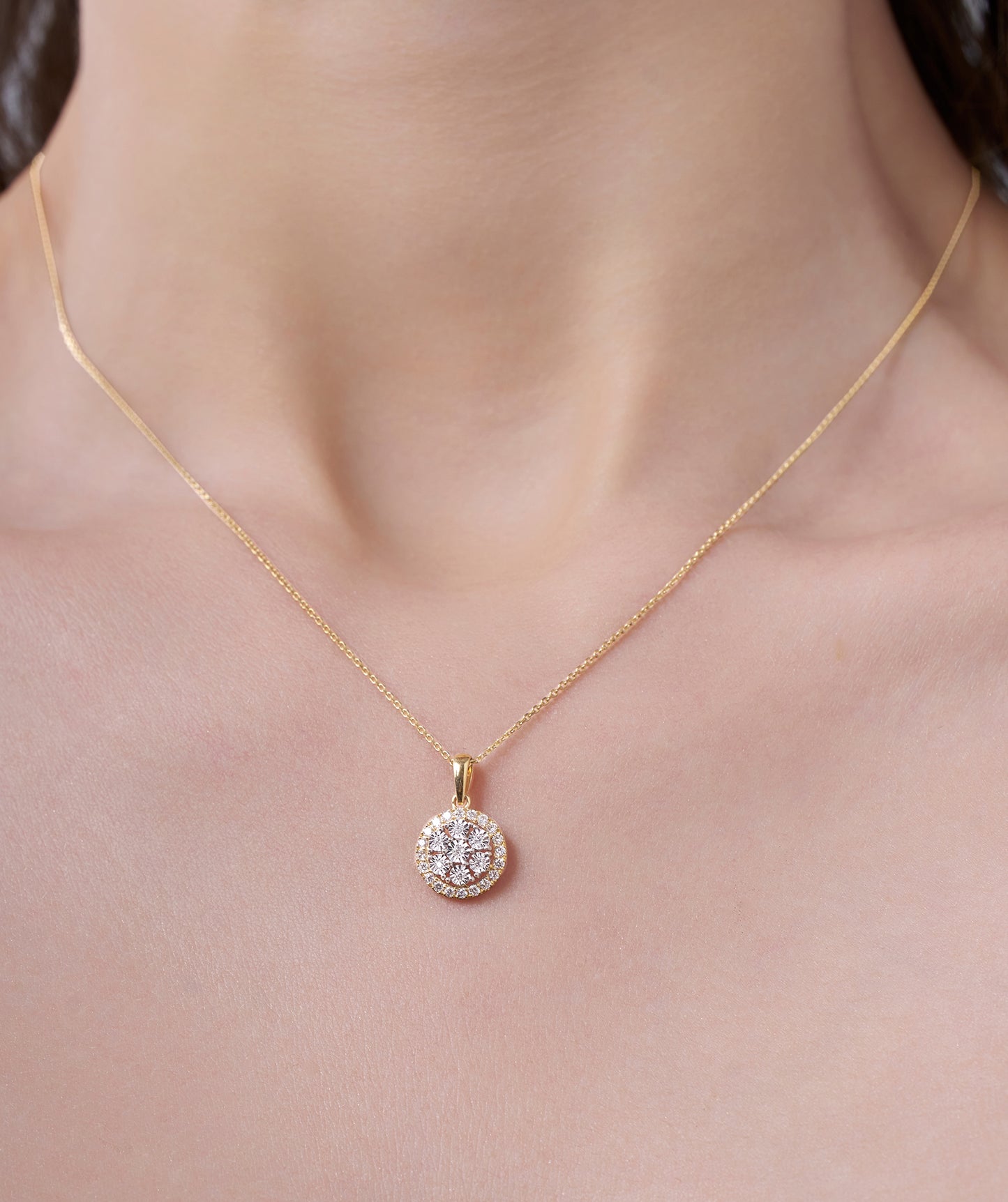 Intricate Diamond Cluster Pendant