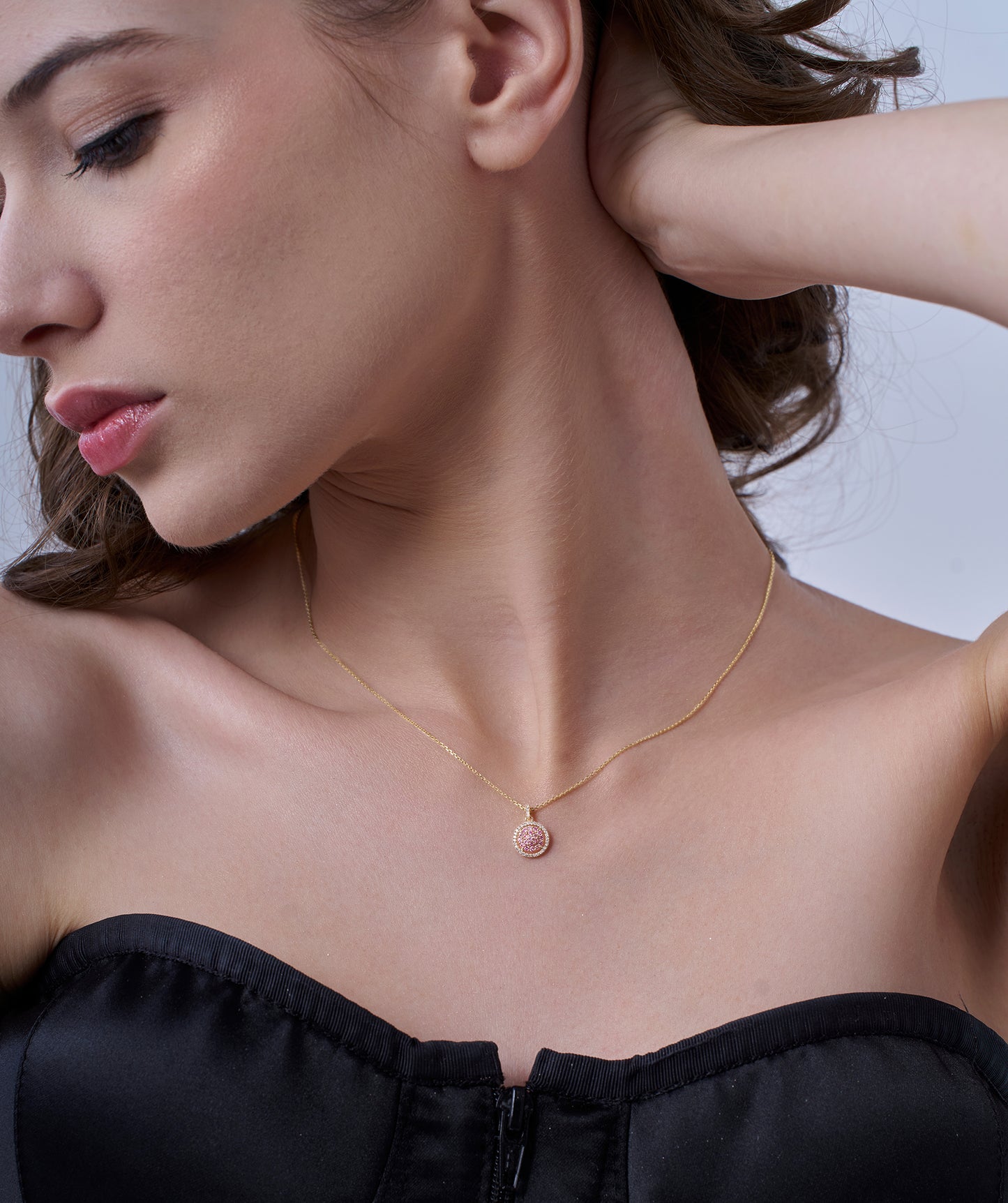 Pink Sparkle Halo Pendant