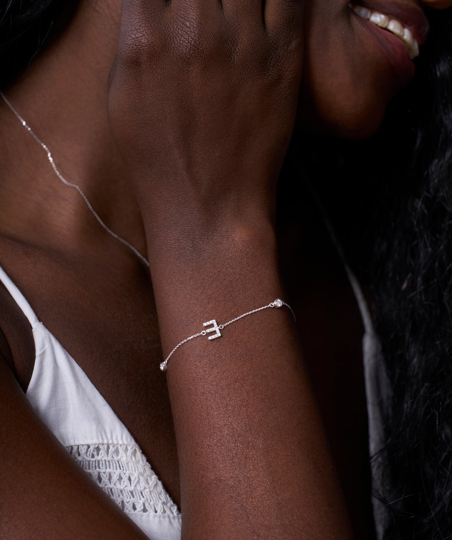 Personalized E Initial Diamond Accent Bracelet