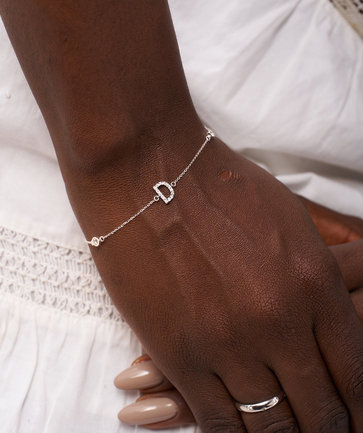 Chic D Letter Diamond Bracelet