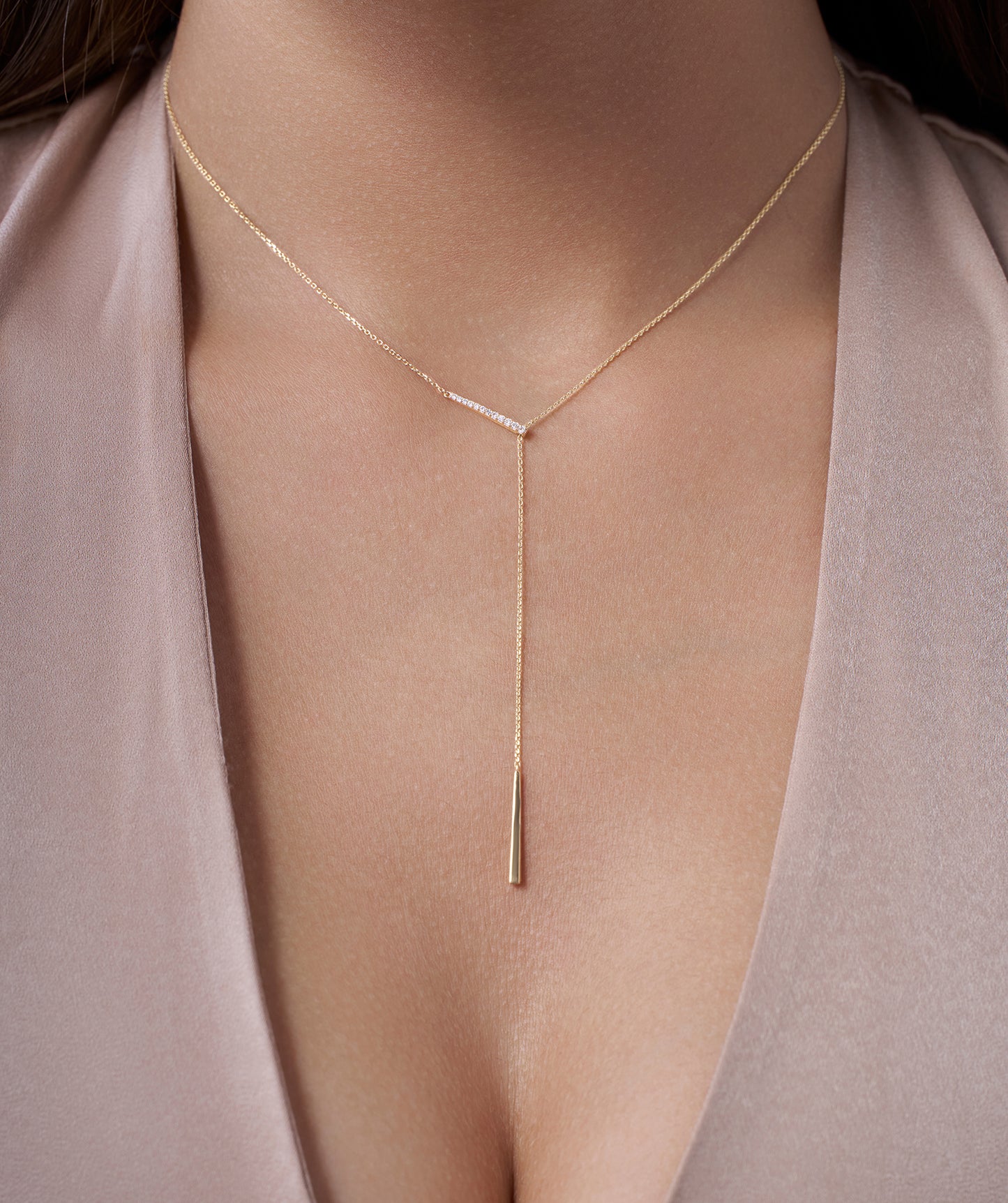 Linear Elegance 14K Gold Necklace