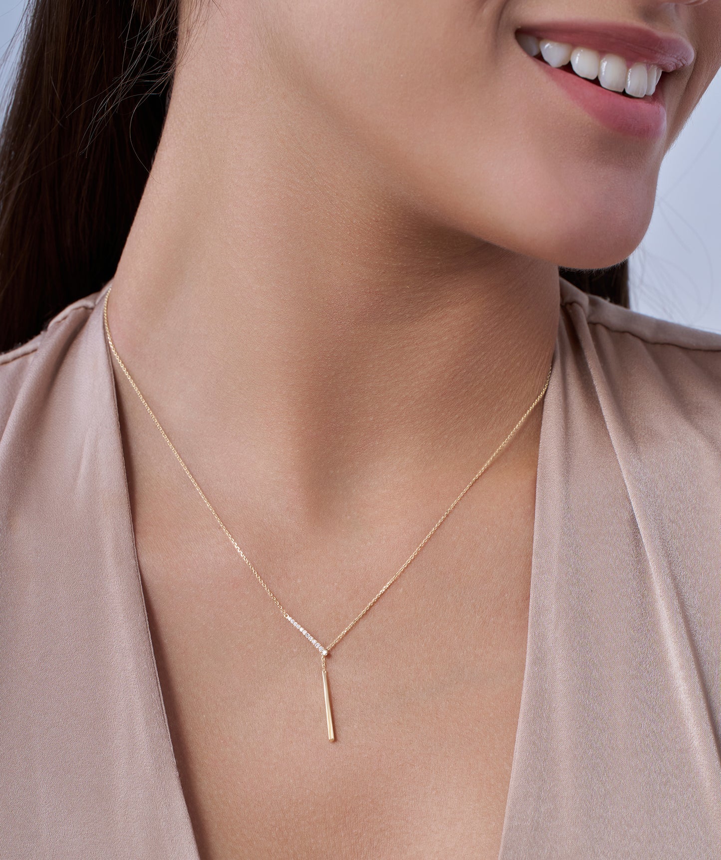 Linear Elegance 14K Gold Necklace