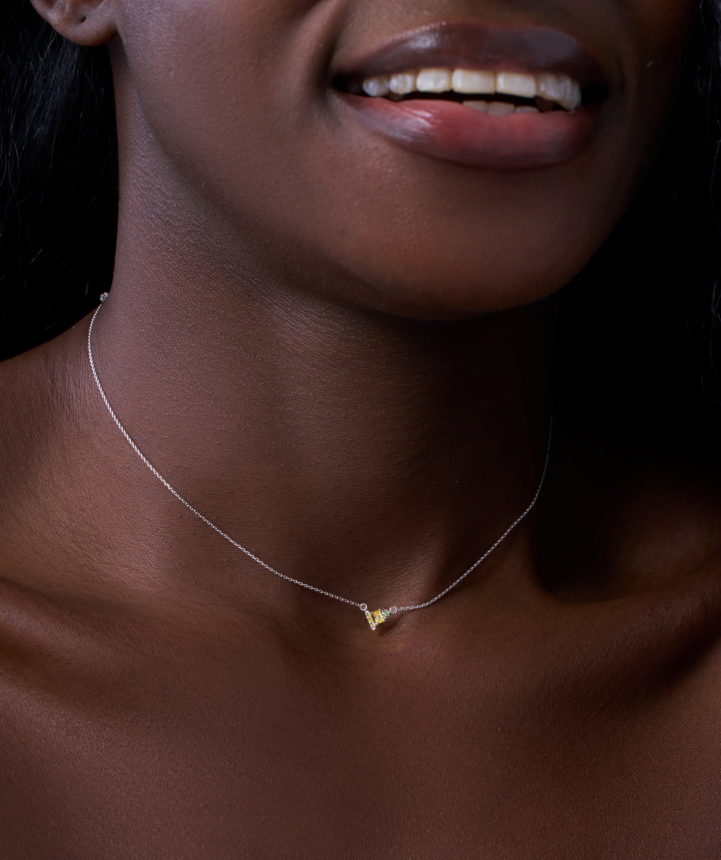 fancy Green & Yellow Spark Necklace