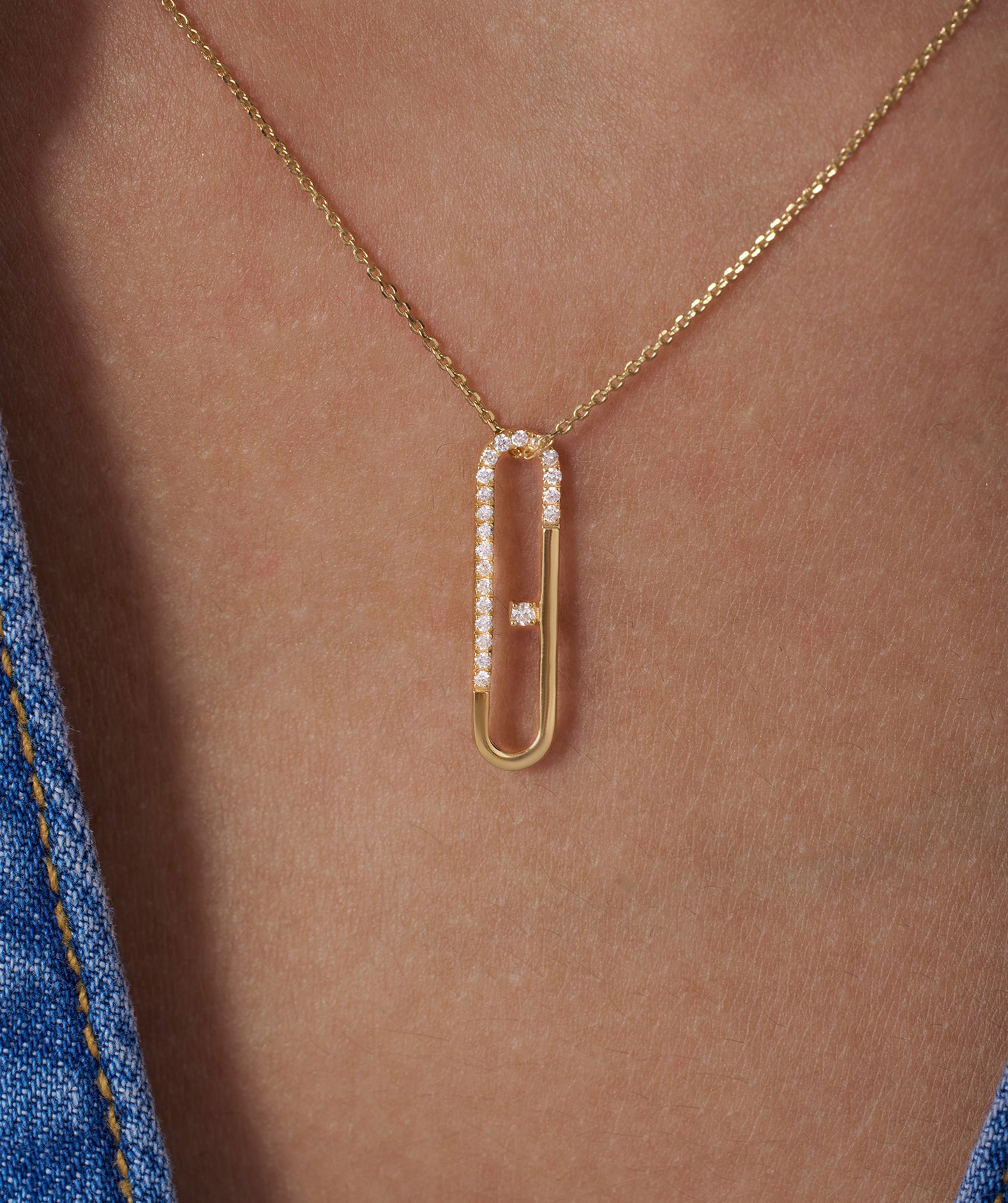 Minimalist Diamond Clip Pendant