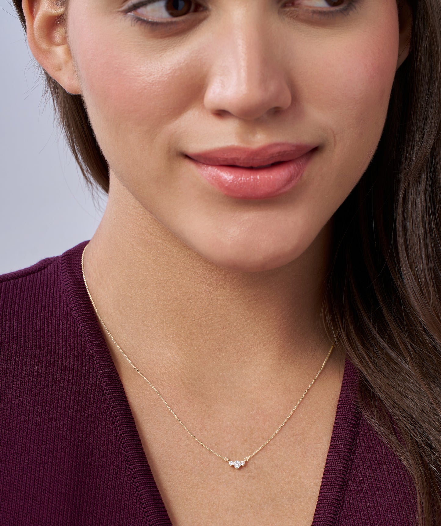 Triple Brilliance Gold Necklace
