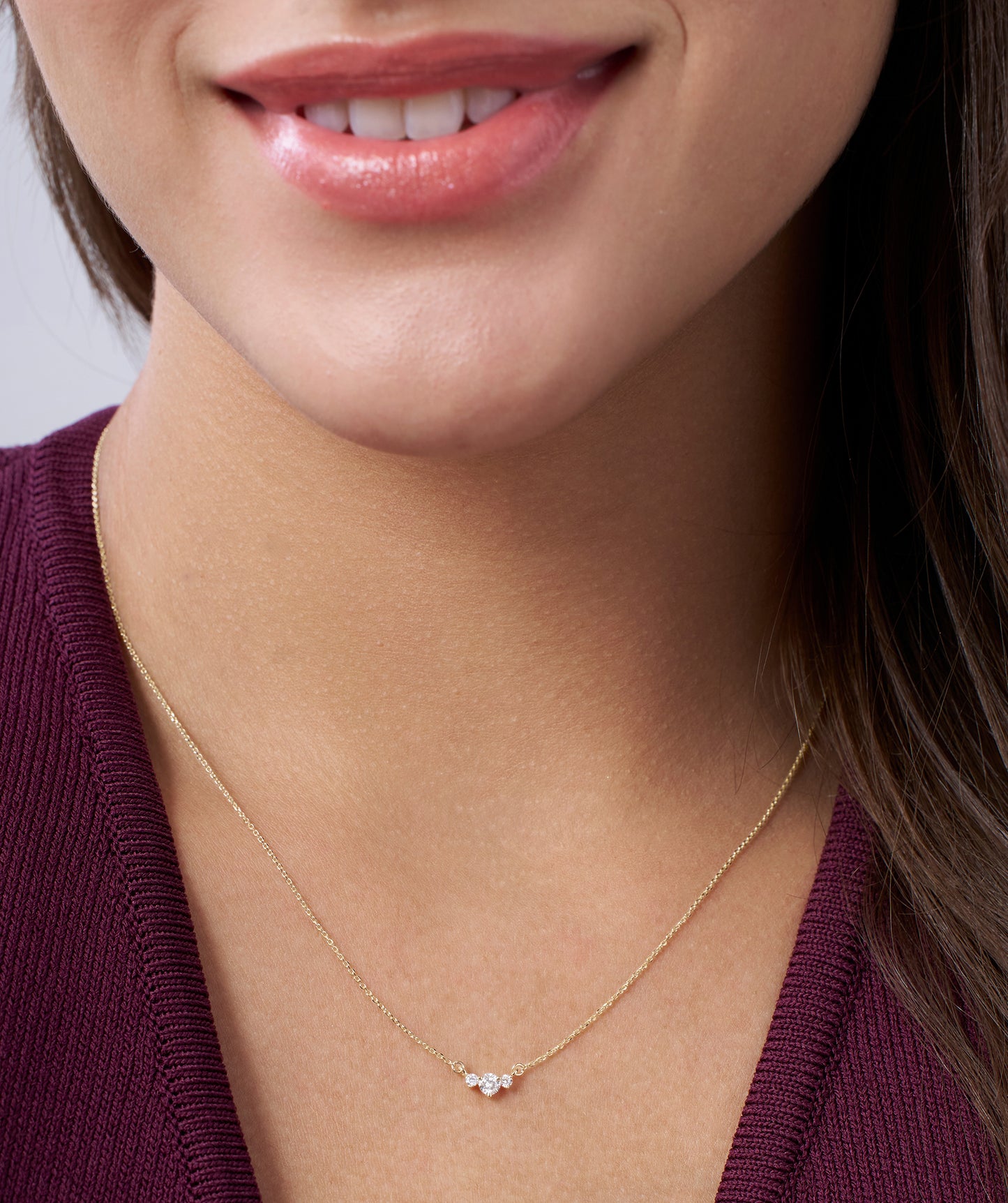 Triple Brilliance Gold Necklace