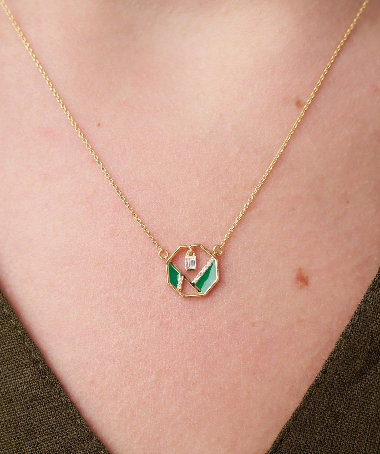 Art Deco-Inspired Octagon Necklace