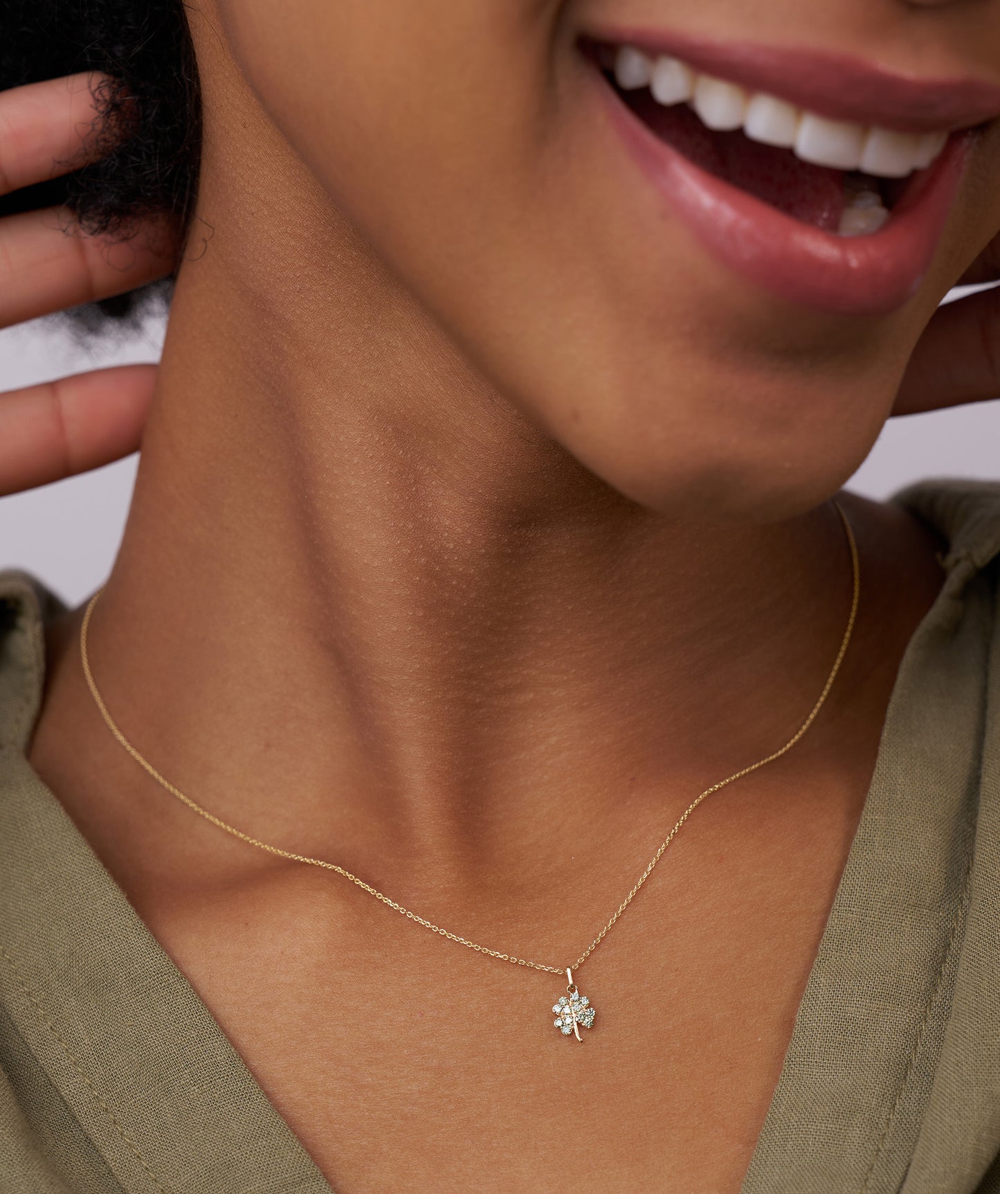 Green Fortune Clover Pendant