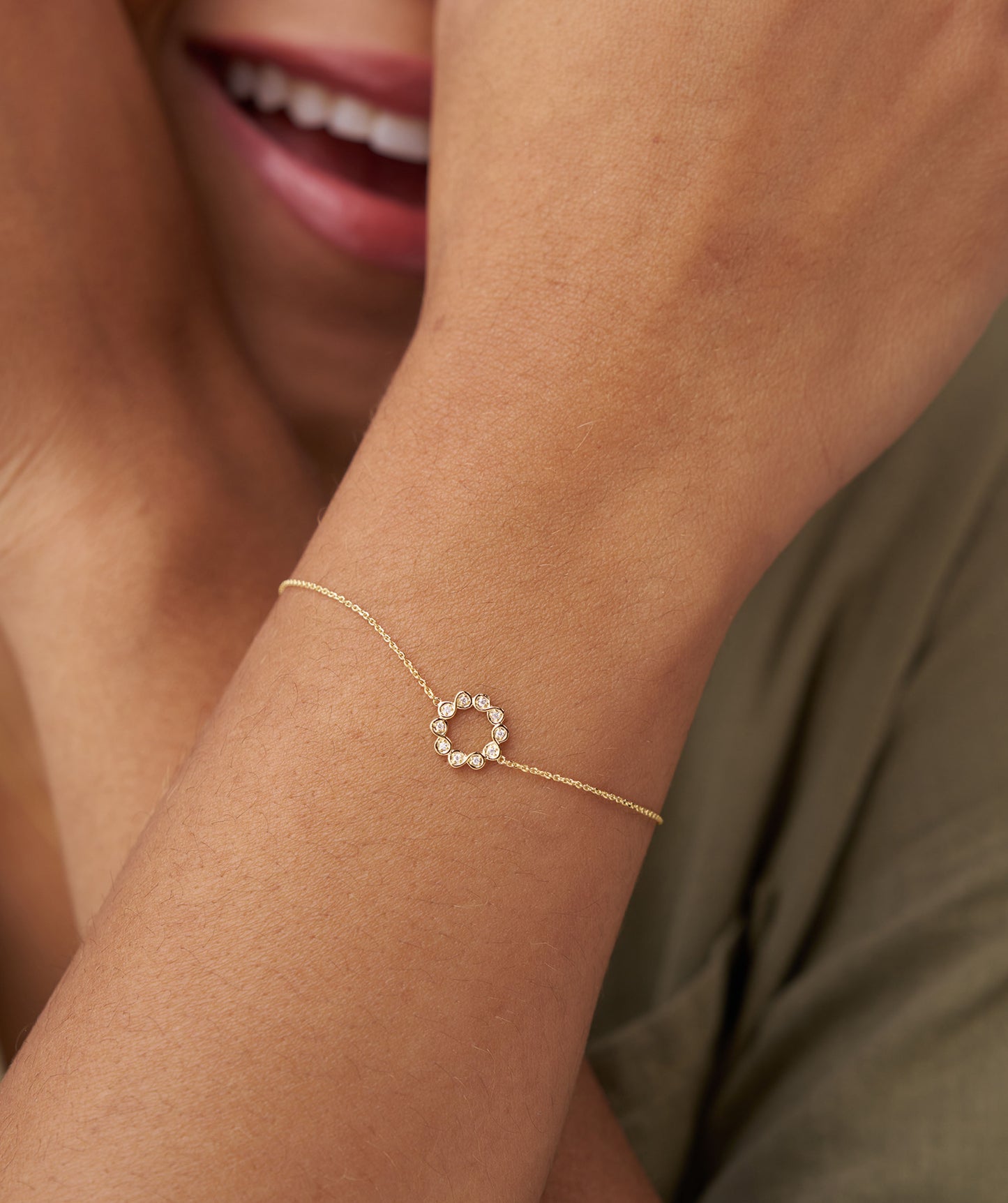 Diamond Bezel Circle Bracelet