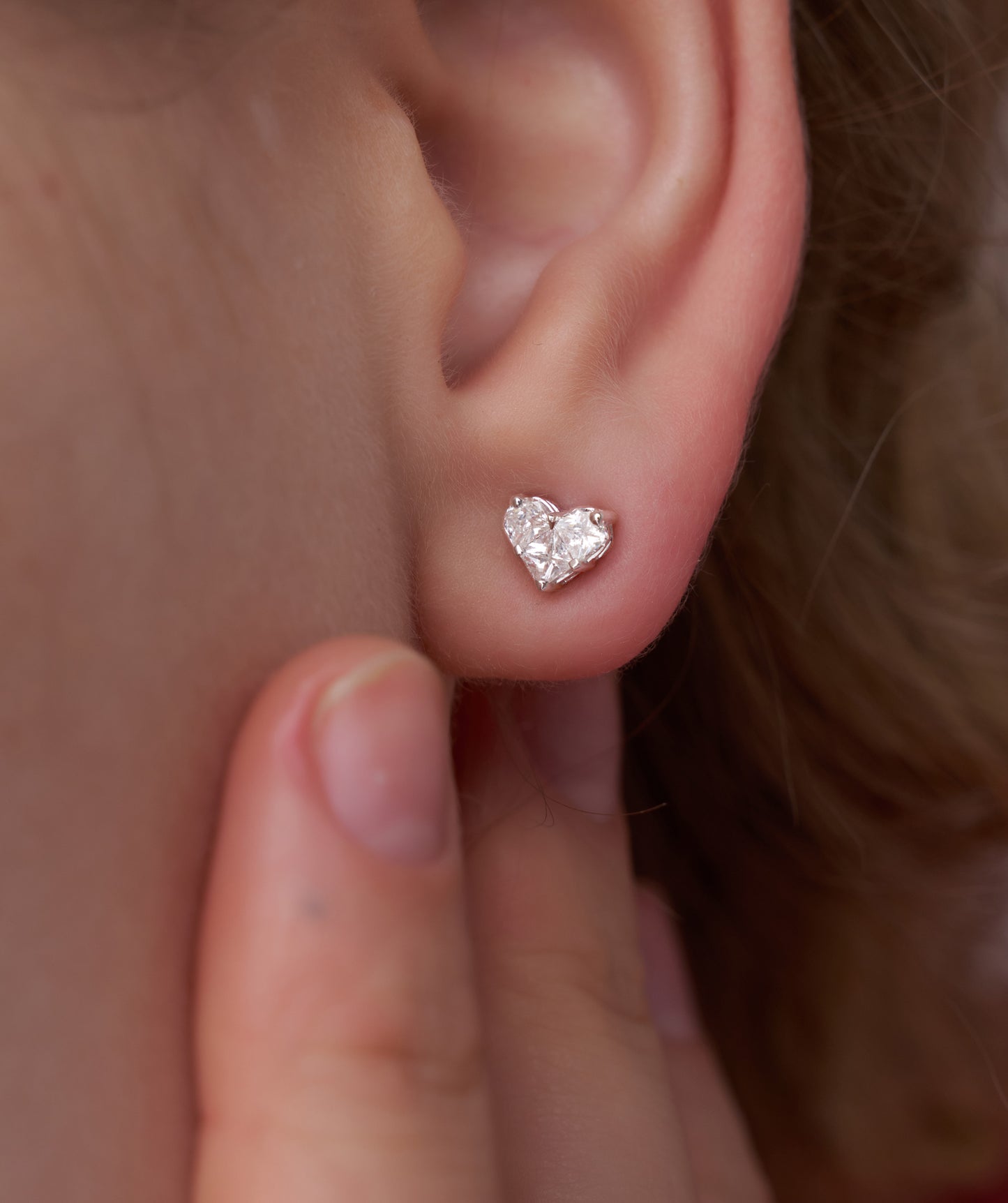 Heart Diamond Studs