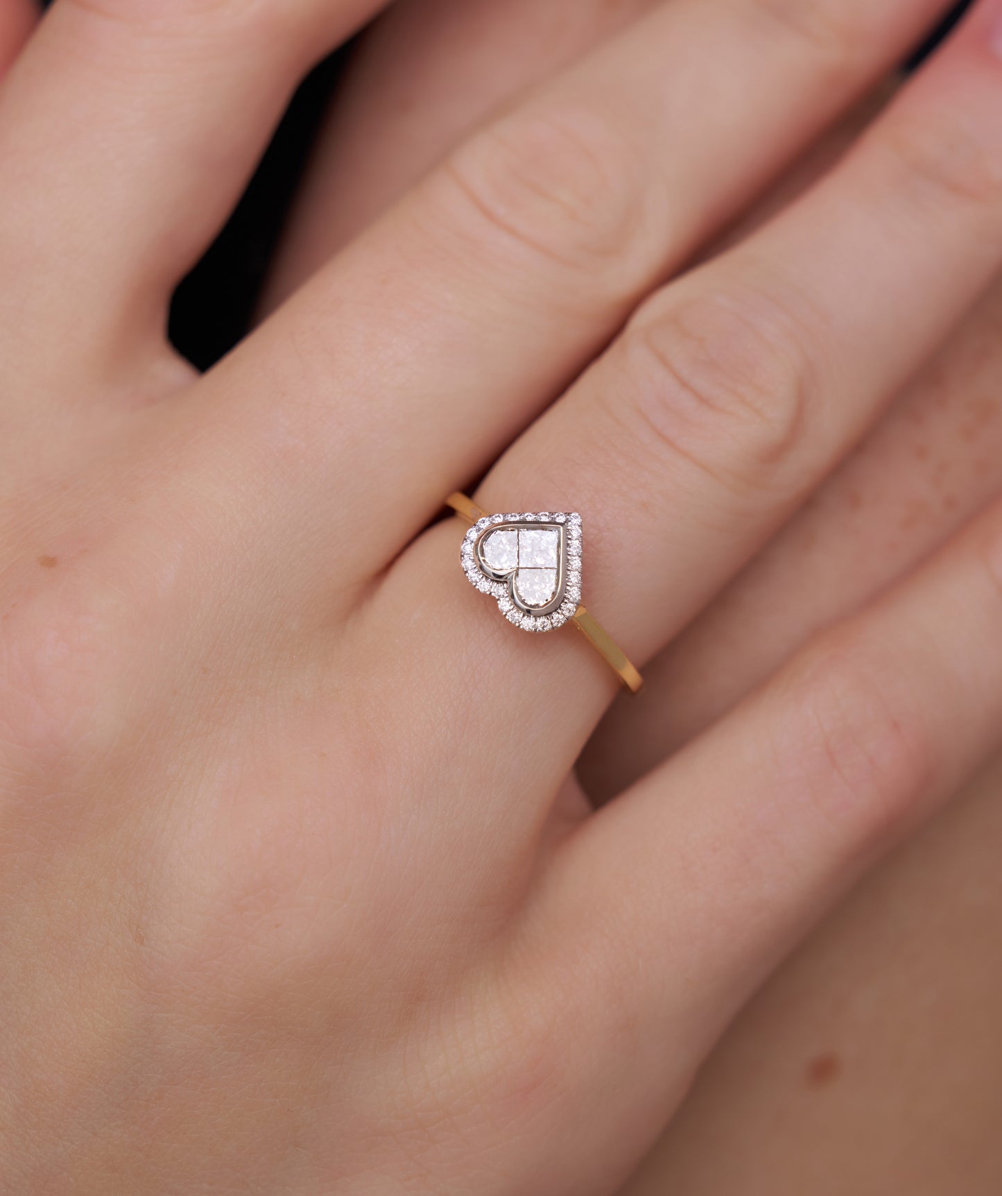 Timeless Affection Heart-Cut Diamond Halo Ring