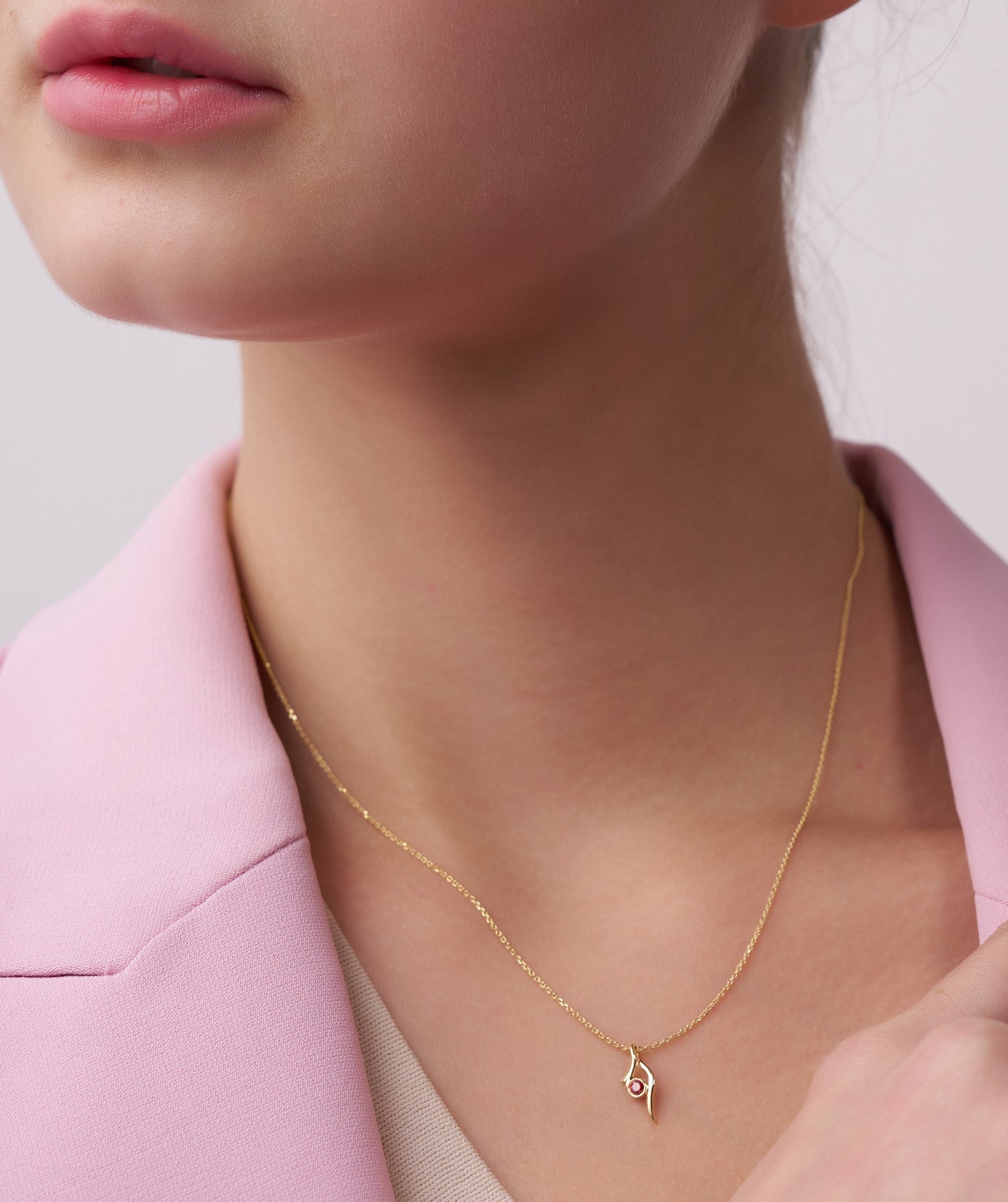 Artful Pendant with Bezel-Set Stone