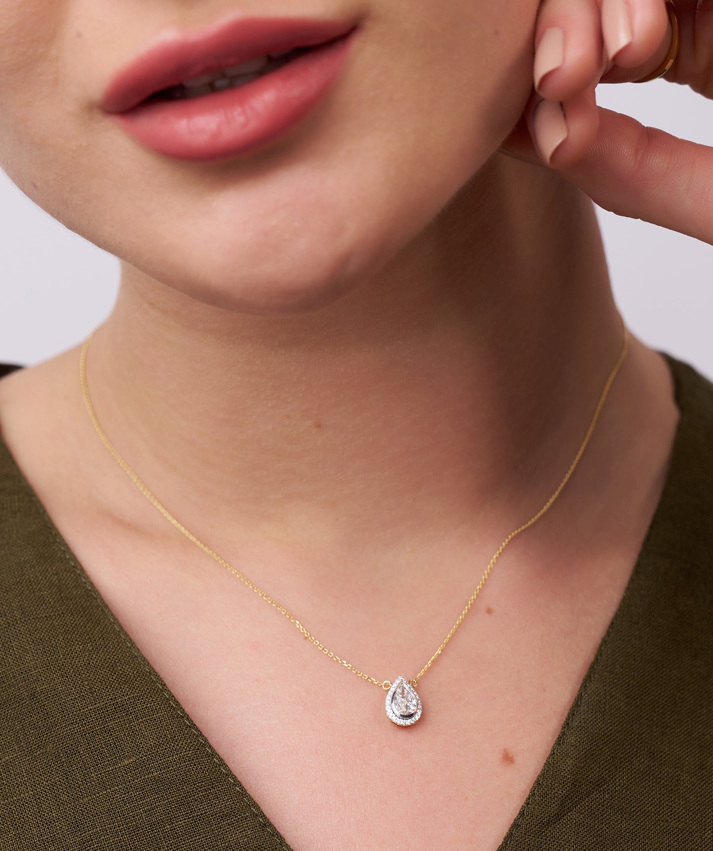 Pear-Cut Diamond Pendant