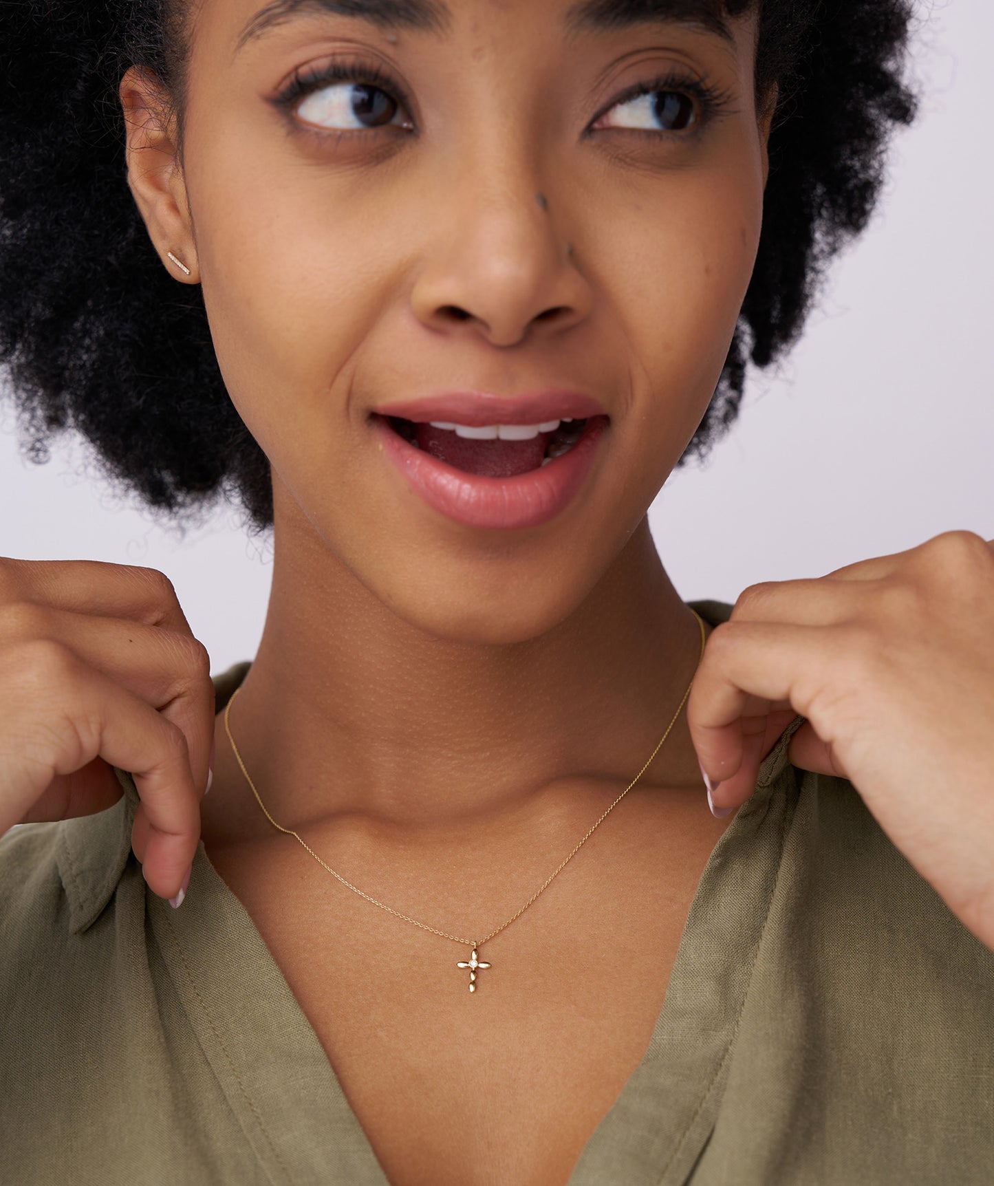 14K Gold Cross Necklace