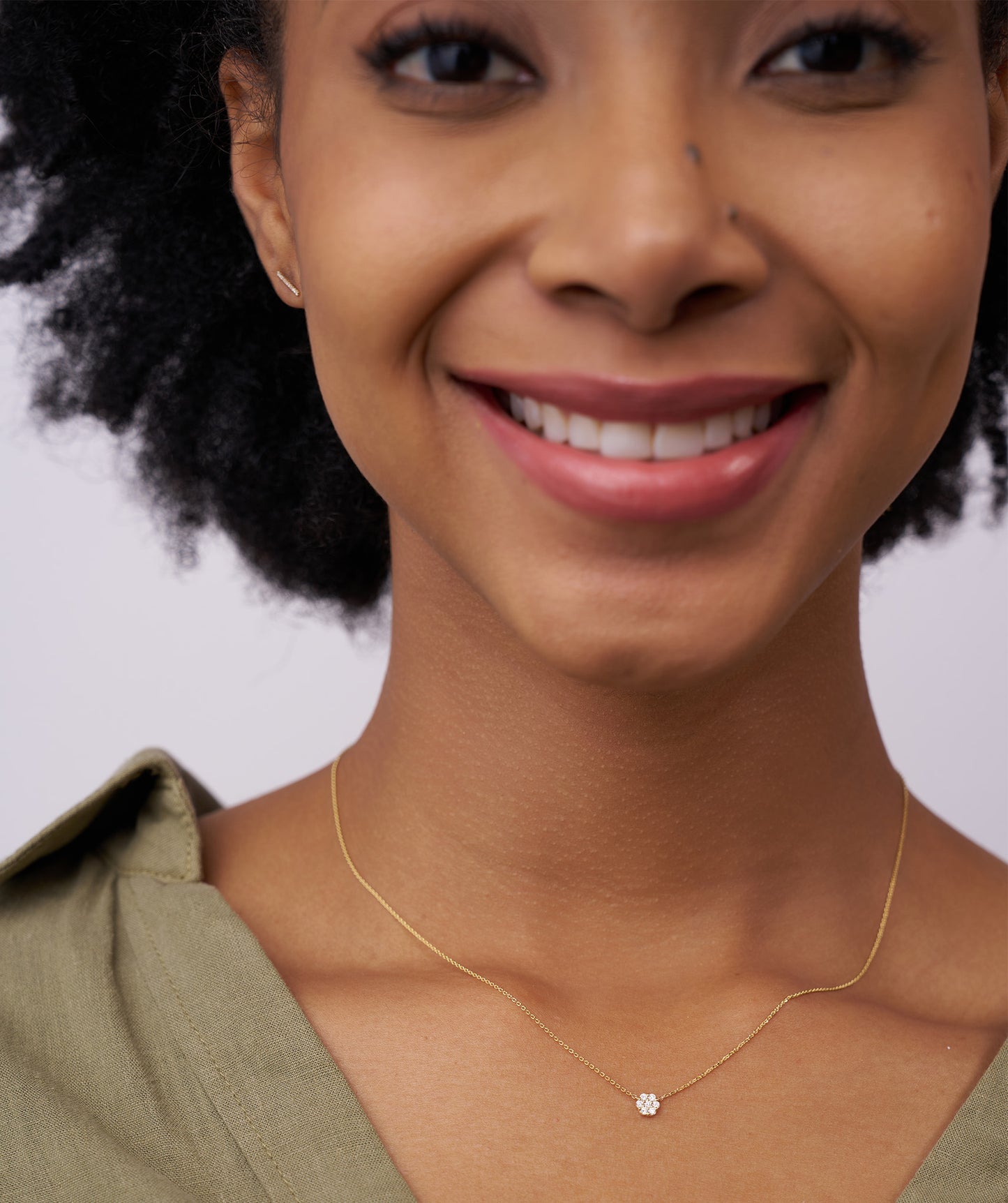 14K Gold Diamond Cluster Pendant