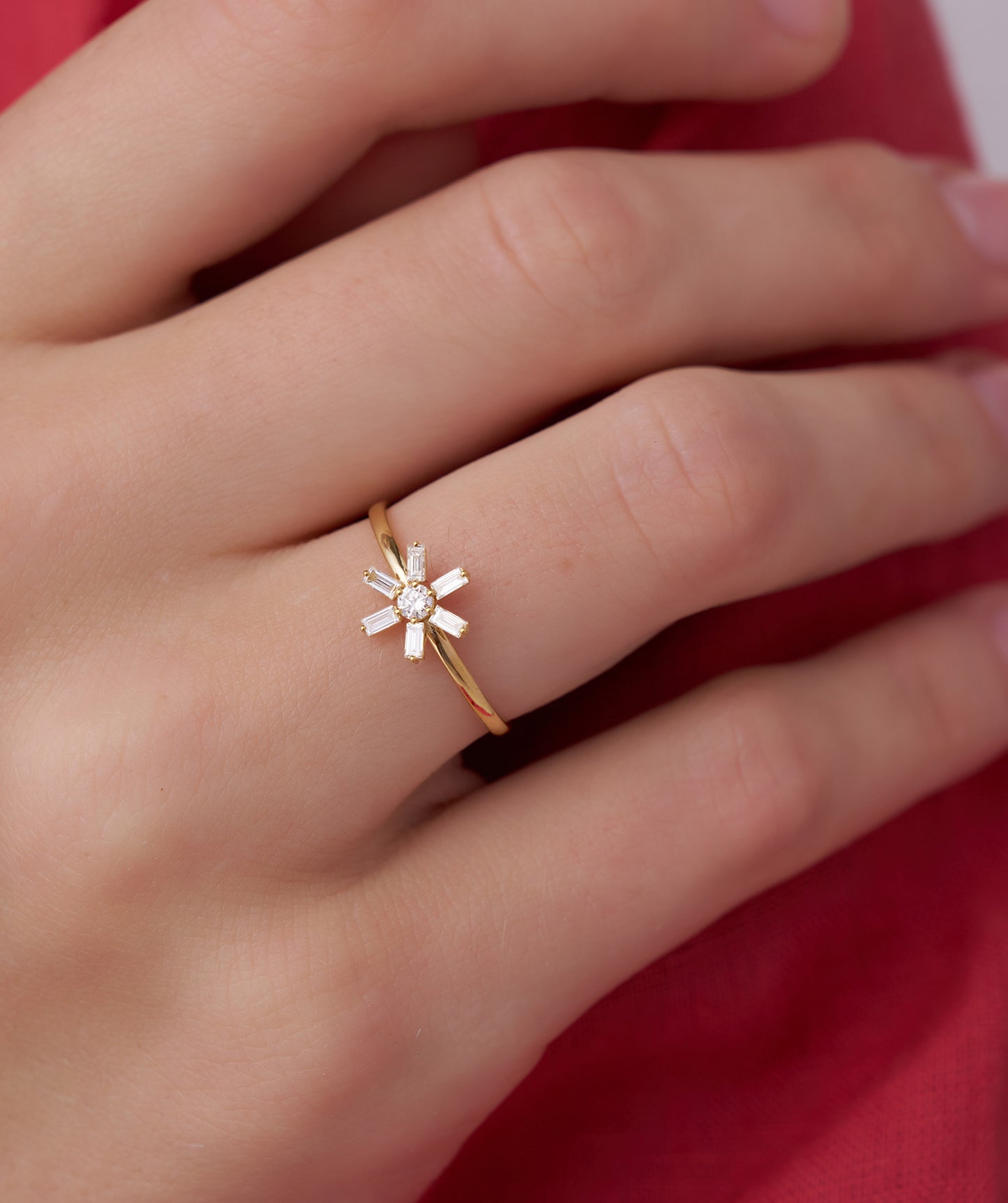 Baguette and Round Diamond Ring