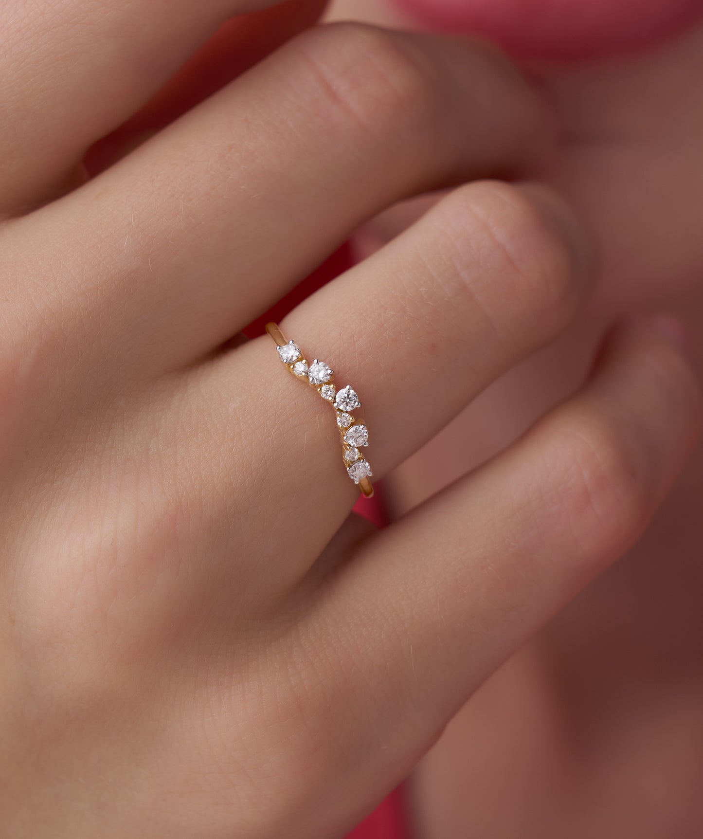 Radiant Tiara Diamond Pavé Crown Ring