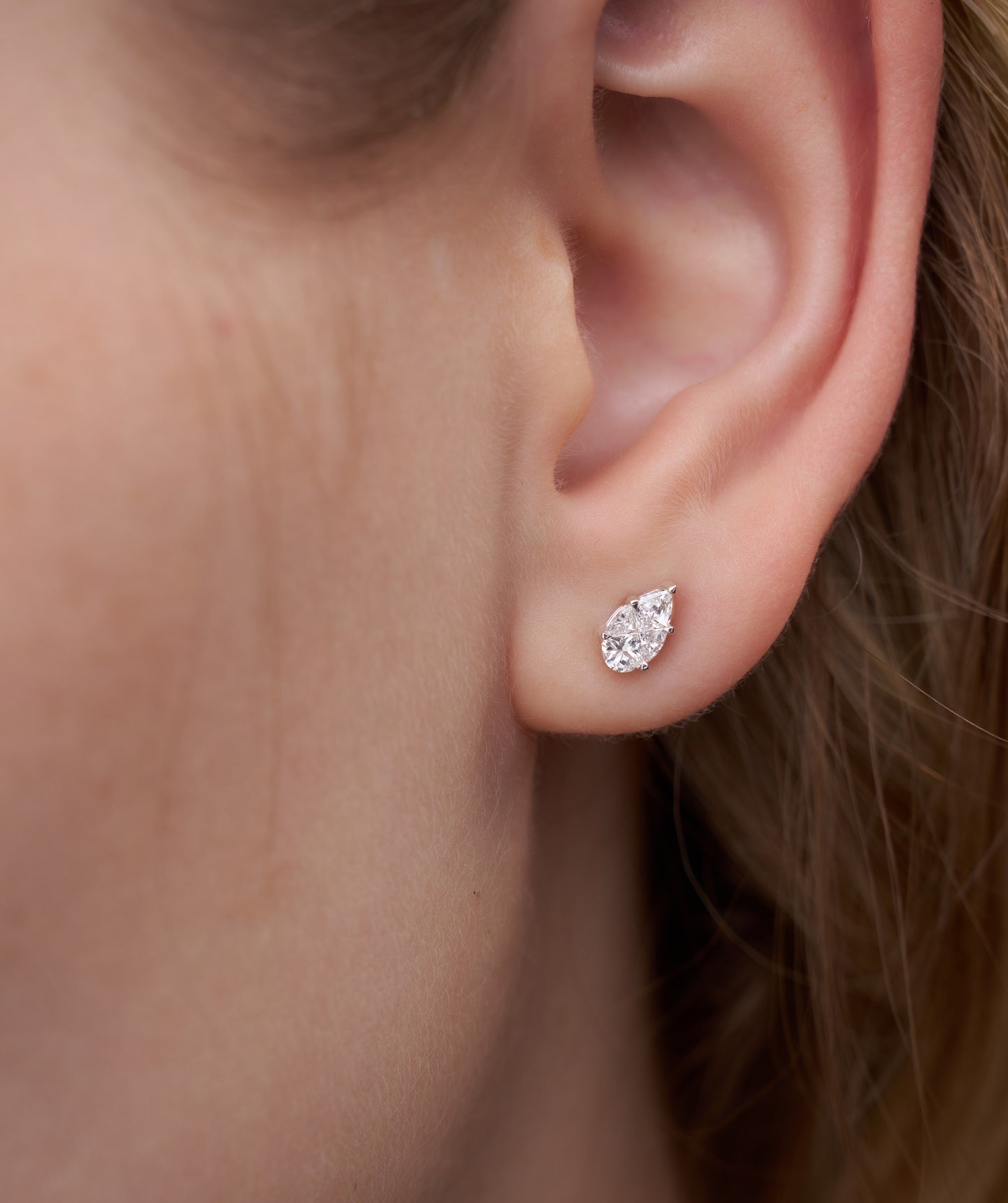 Elegant Pear-Shaped Diamond Studs
