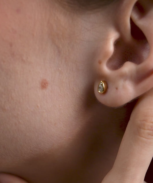 14K Gold Teardrop Brilliance Studs
