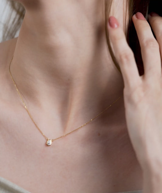 Pear Diamond Pendant Necklace