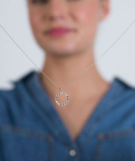 Golden Halo Diamond Necklace