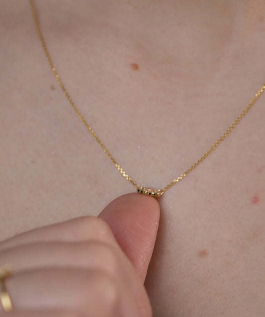 Pink Clover Bloom Gold Necklace